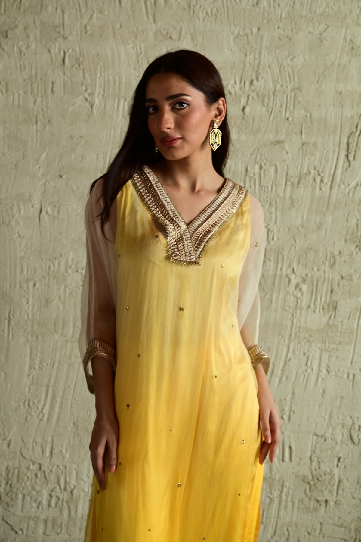 Ivory Yellow Shaded Dupatta