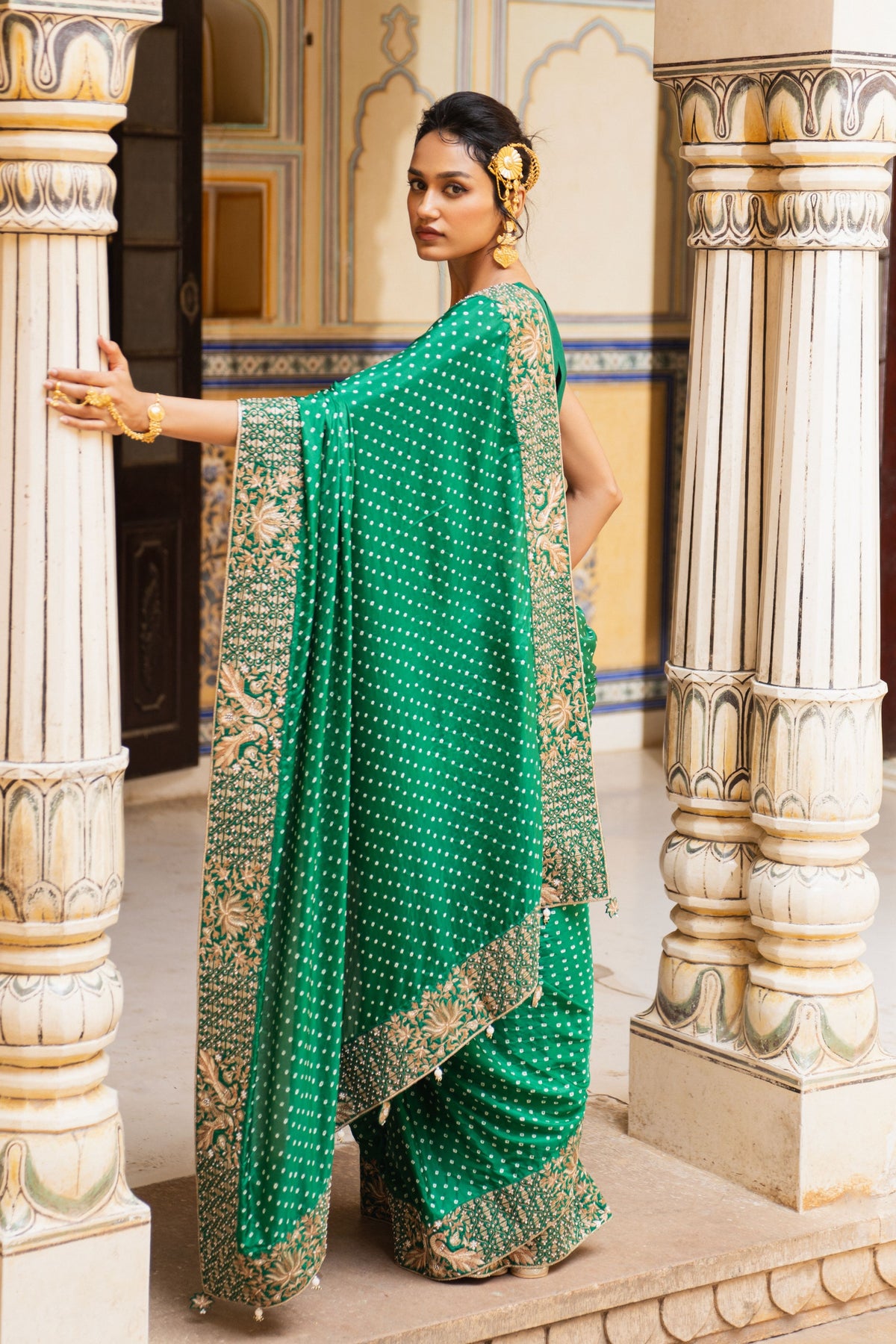 Peacock and Lotus Saree