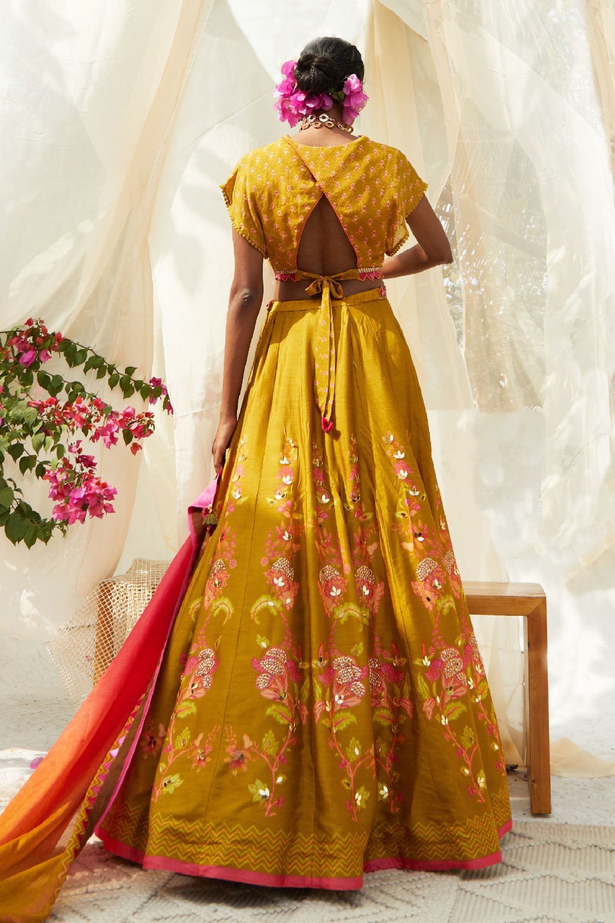 Lehenga Set In Mehendi