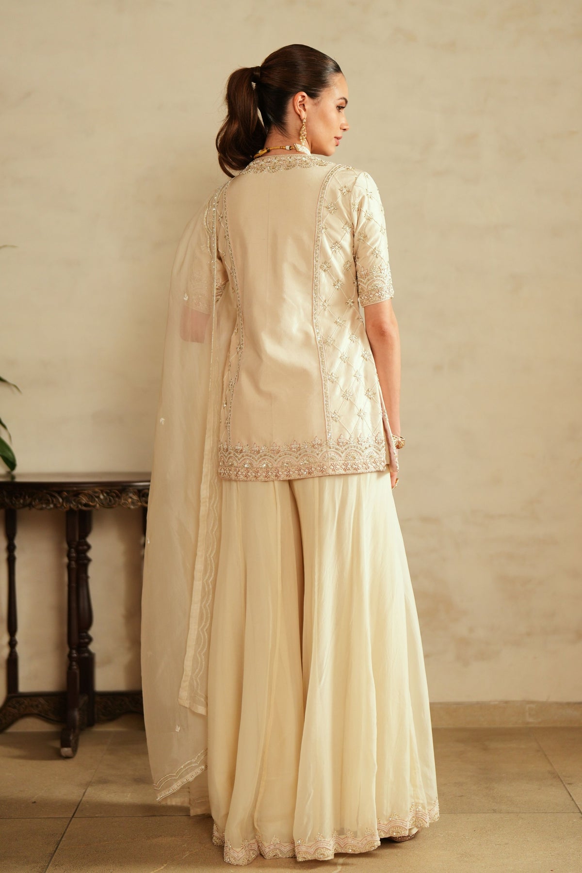 Ivory Kali Sharara Set