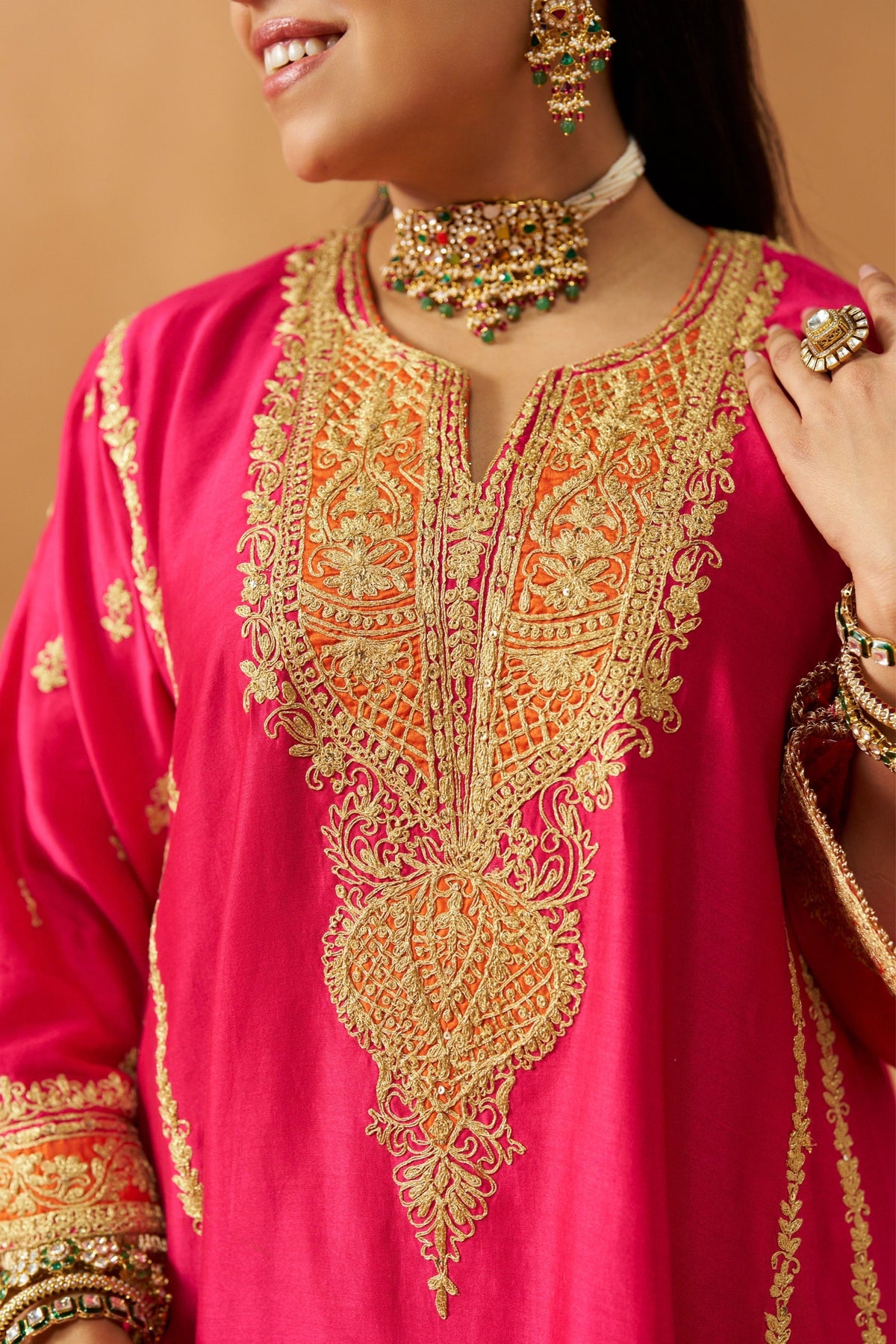 Mahgul Hot Pink Kalidar Chauga Set