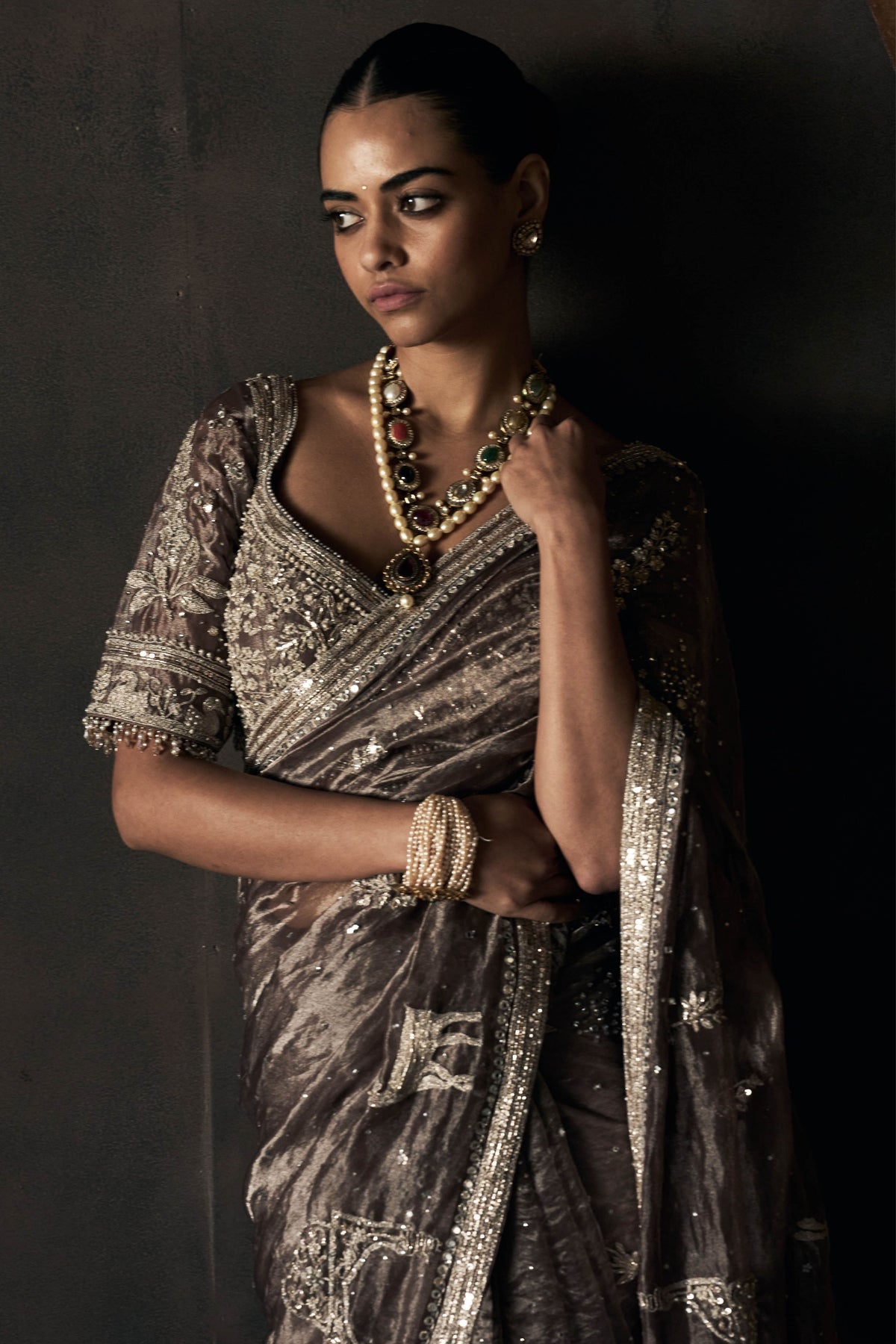 Masai Landscape Tissue Saree Set