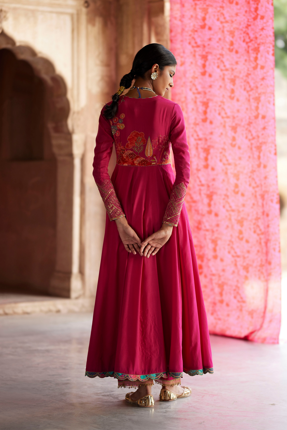 Nadira Magenta Anarkali Set