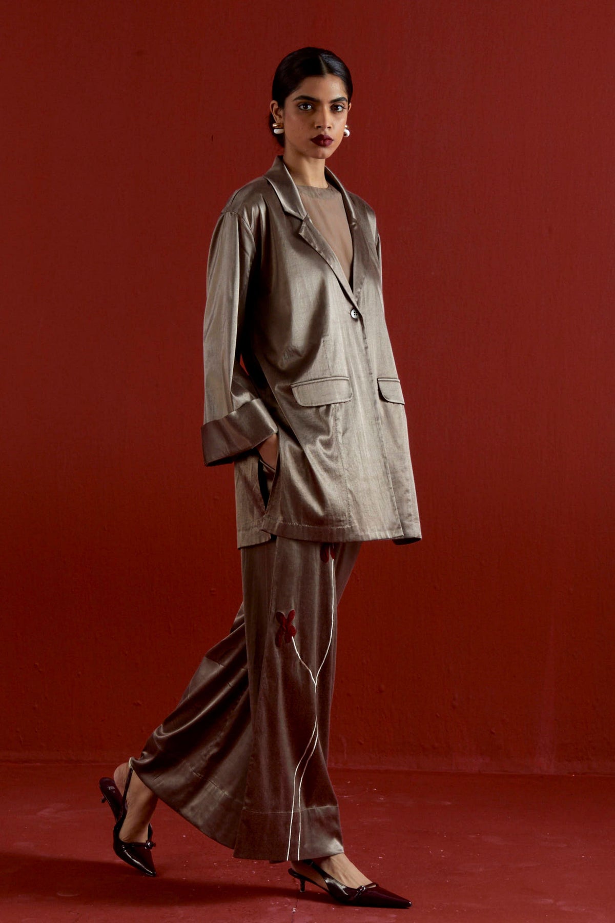 Wide Sleeve Jacket Set