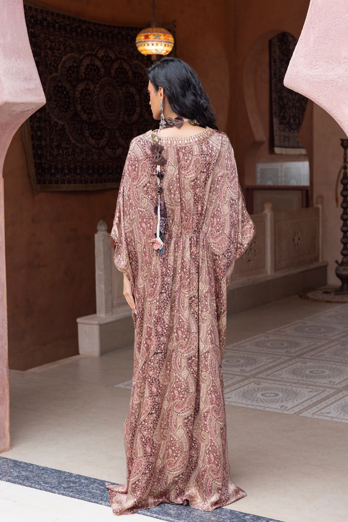 Brown Printed Kaftan