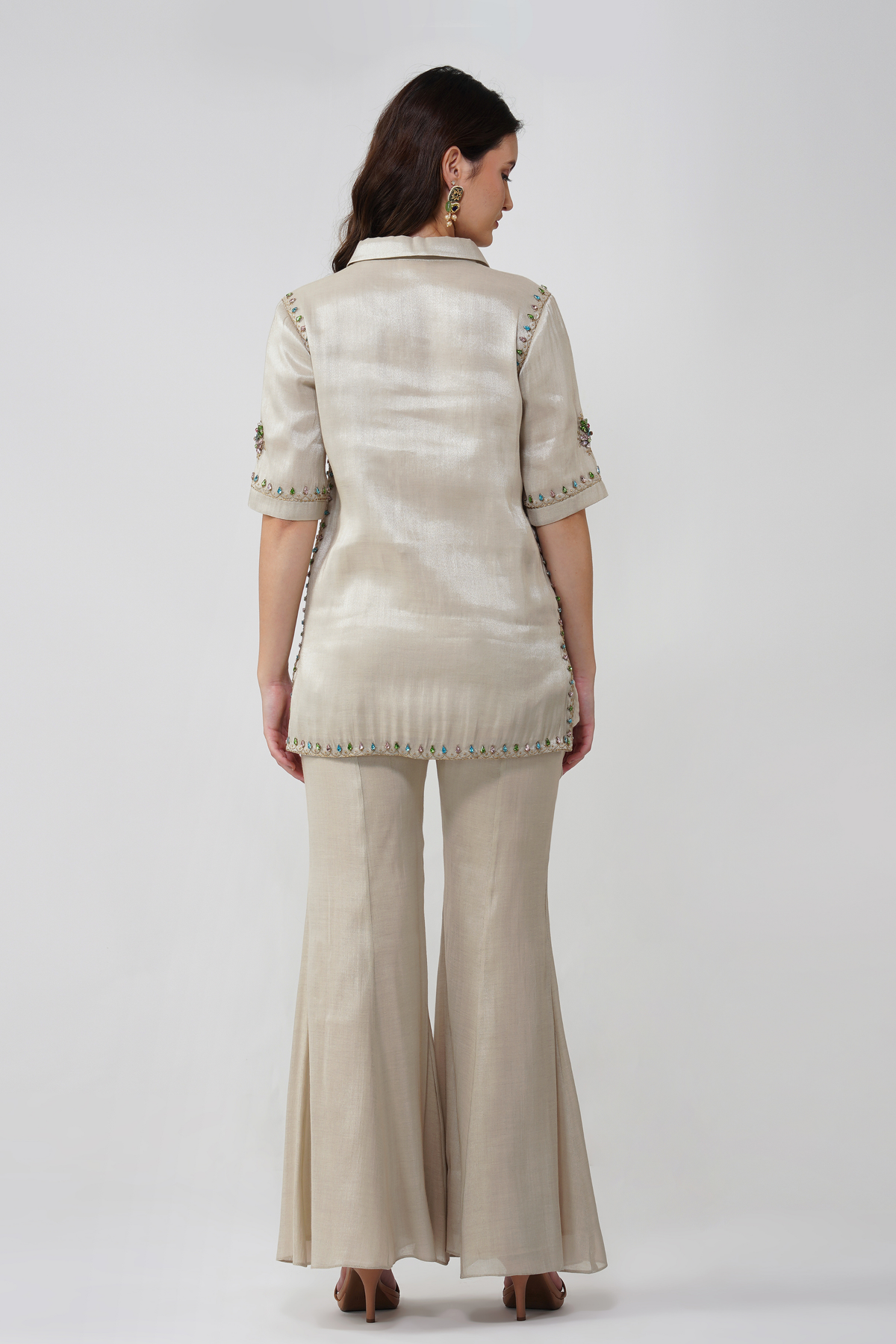 Crystal Leaf Zipped Tunic Set