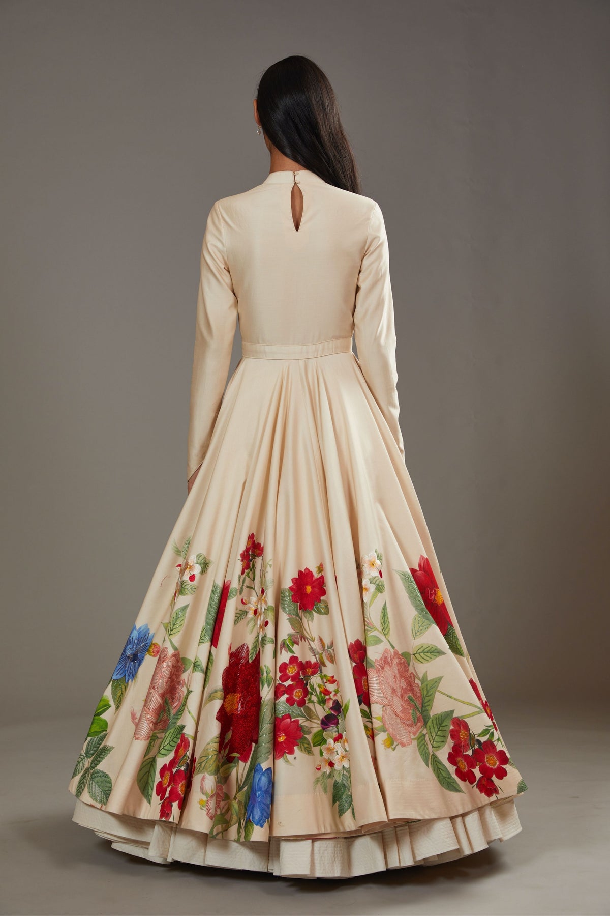 Printed Chanderi Anarkali Set