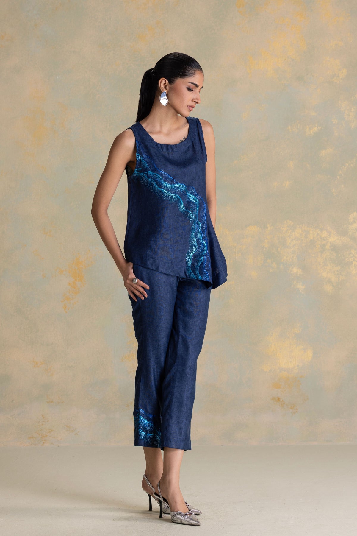 Peacock Navy Celine Co-ord Set