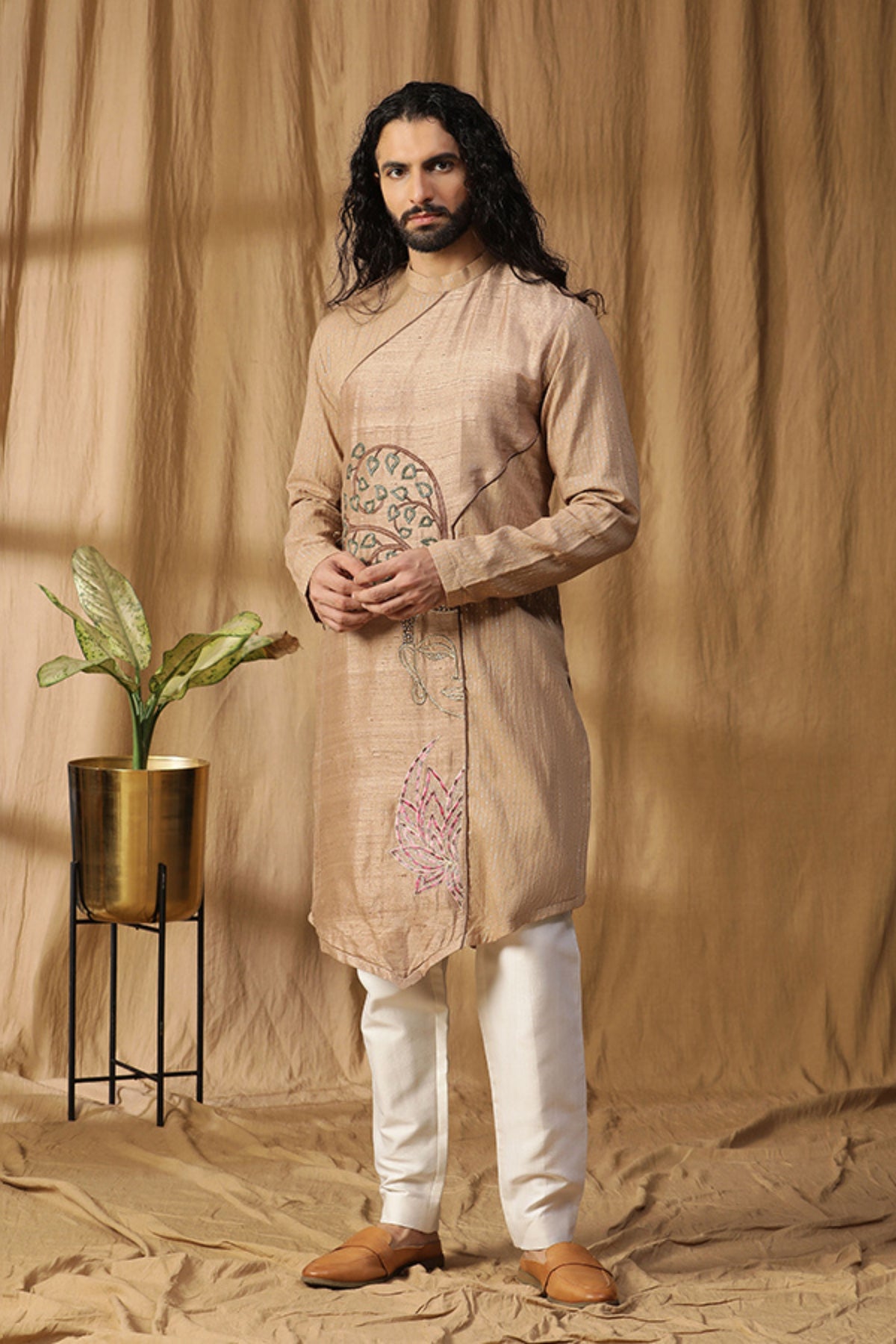 Buddha Embroidered Kurta Set