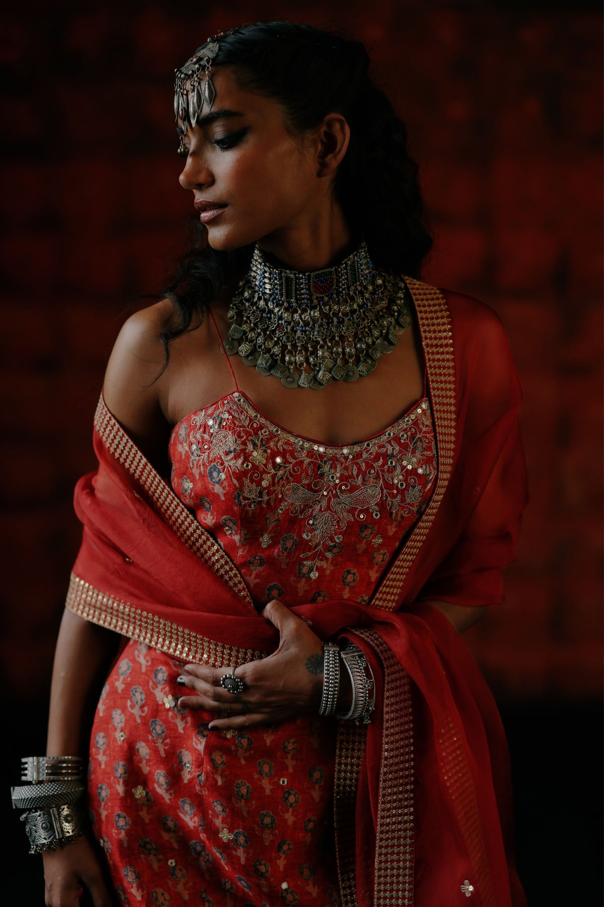 Brick Red Kurta Set