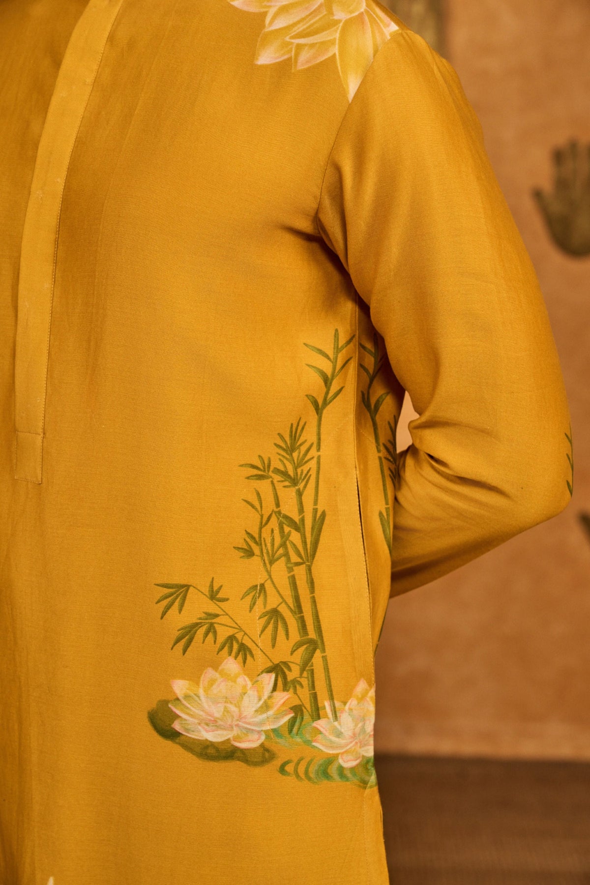 Ochre Bamboo Grove Kurta Set