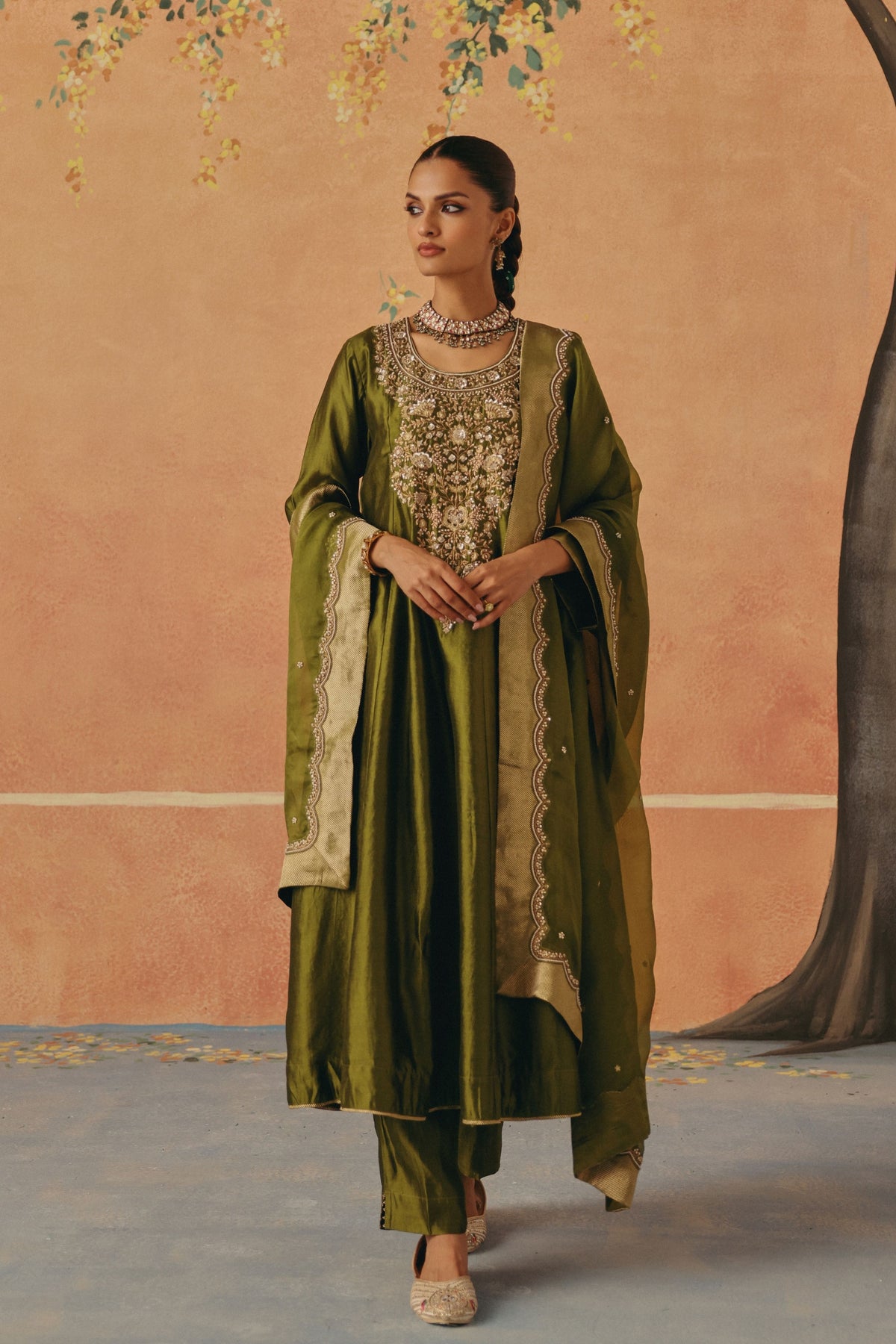 Bagh Mehndi Anarkali Set