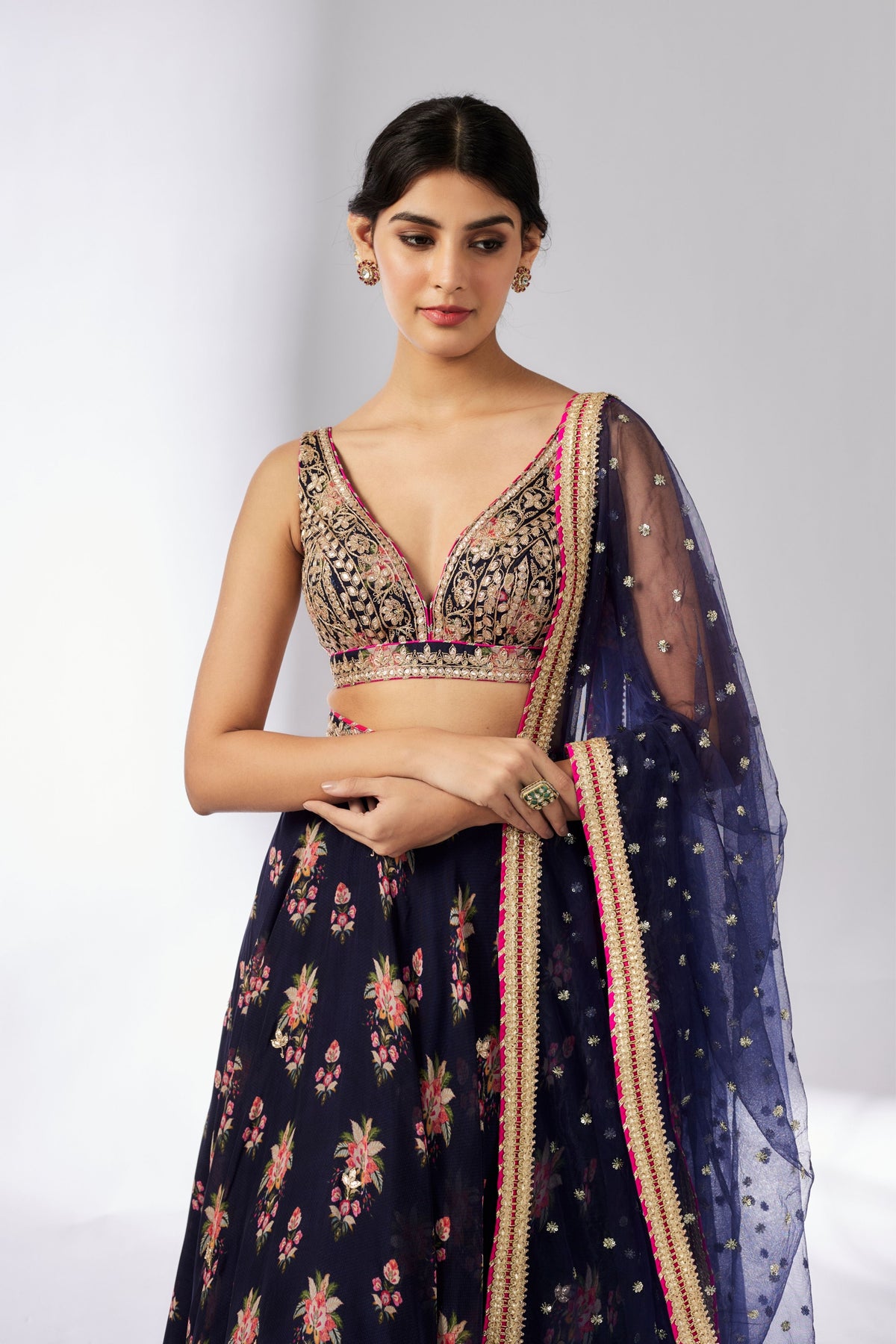 Navy Esha Lehenga Set