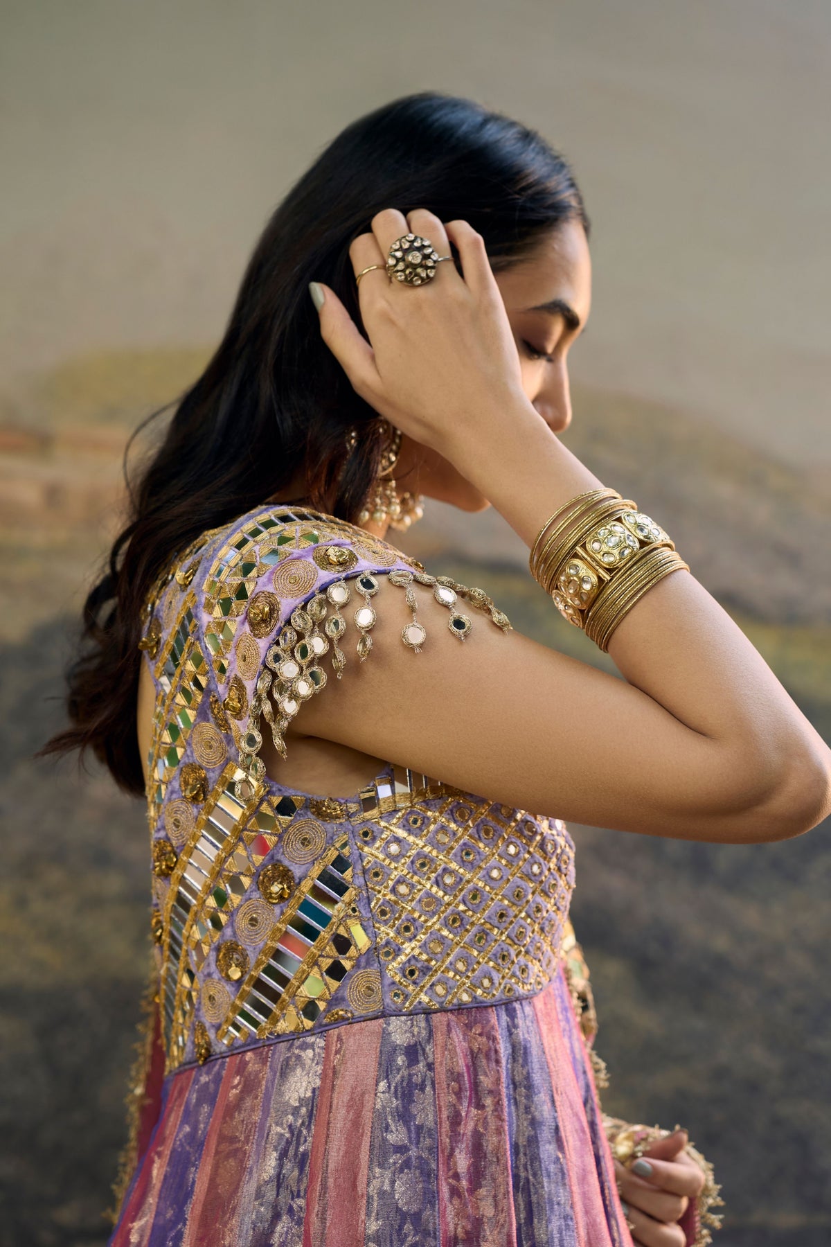 Bajrangi Mirror Anarkali Set