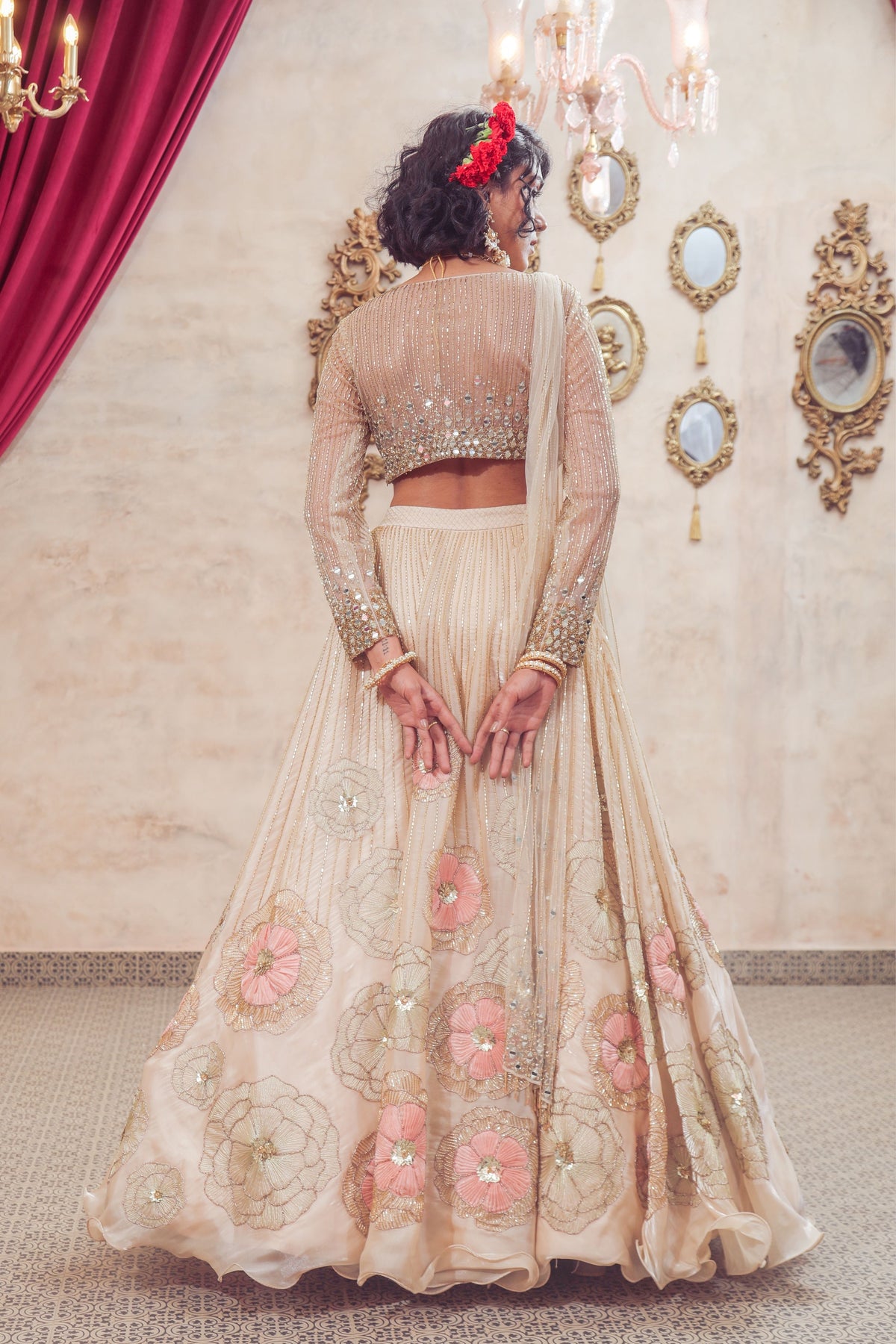Ivory Embroidered Lehenga Set