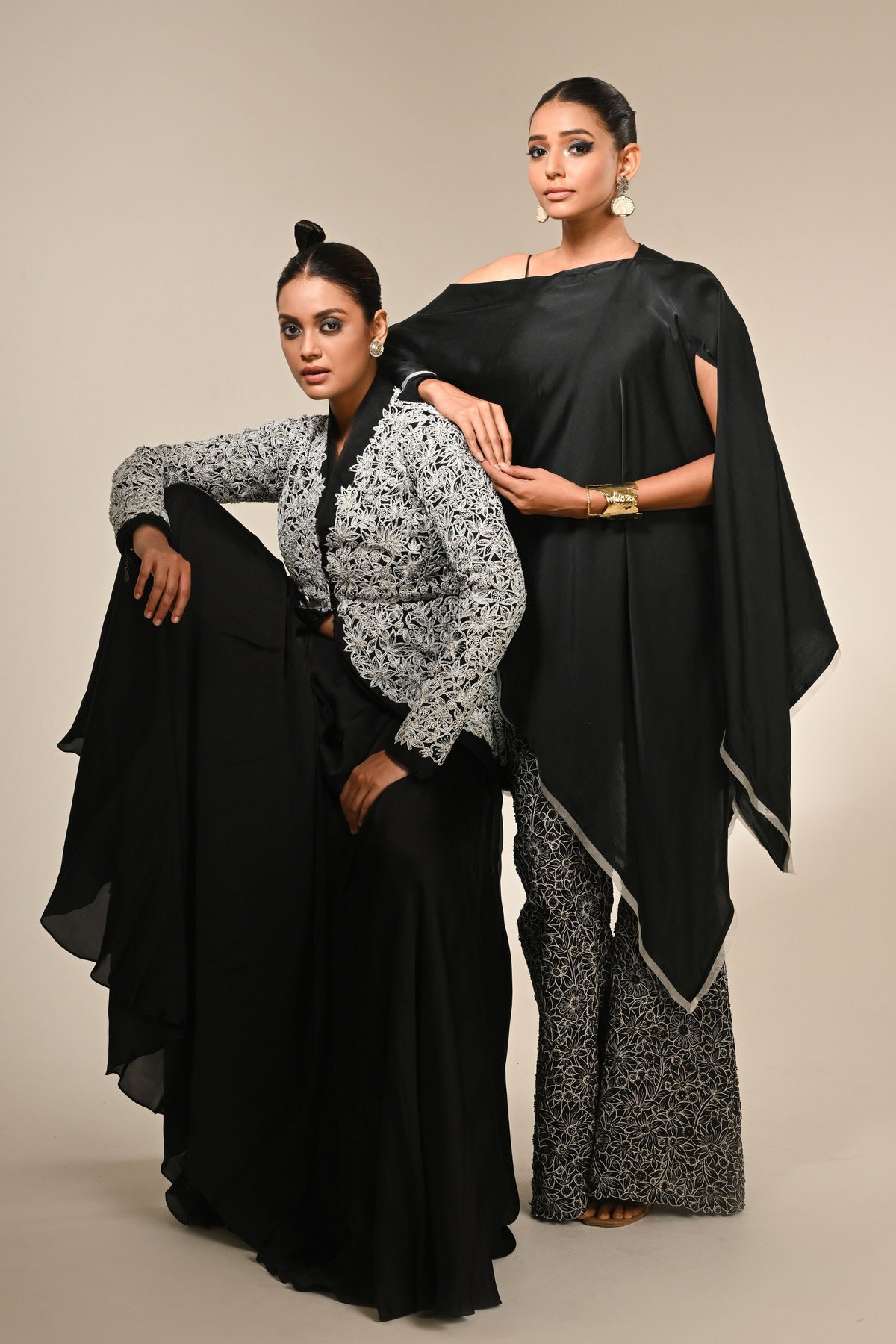 Floral Cutwork Jacket Set