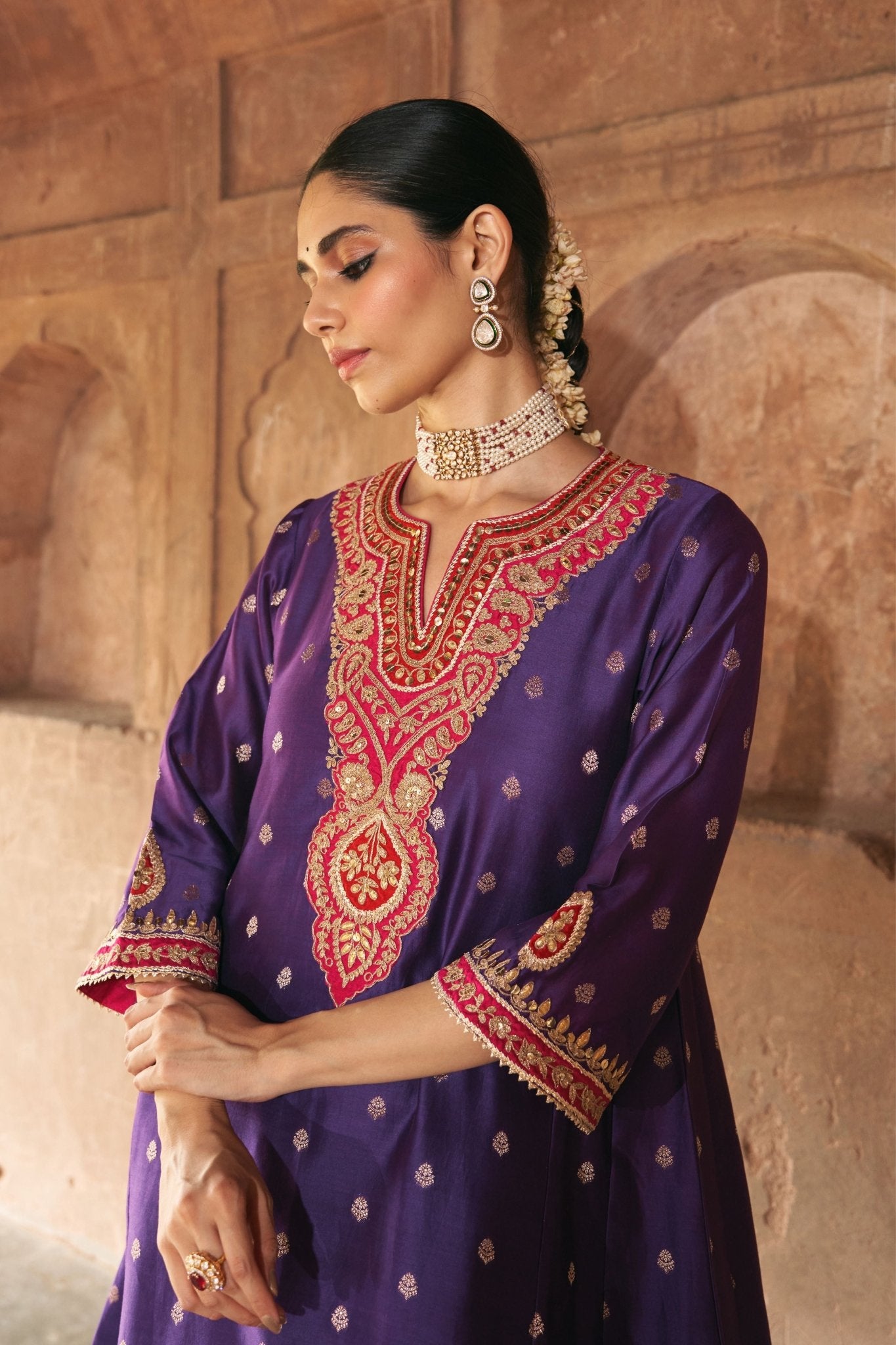 Hafsa Purple Chauga With Salwar - Sheetal Batra - Elahe