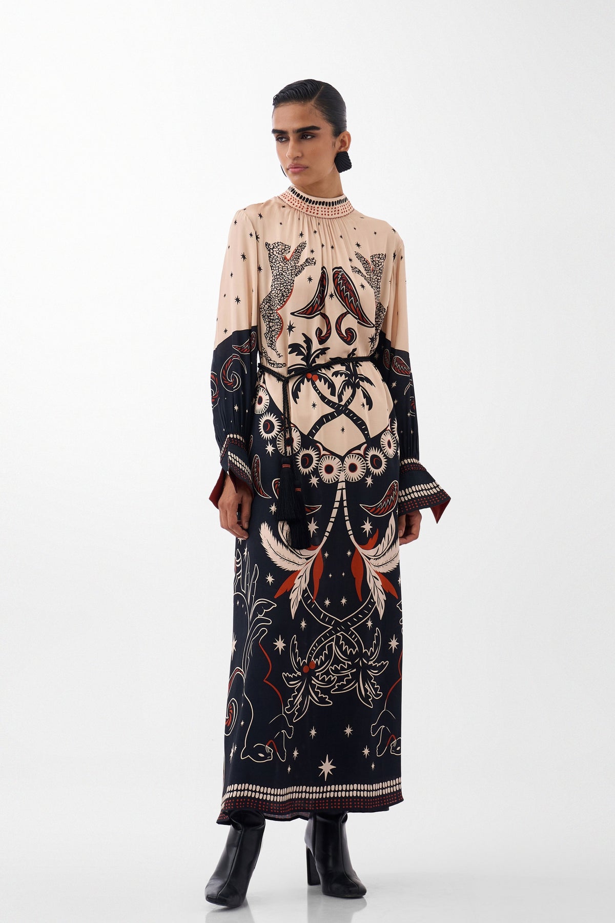 Amber Maxi Nocturnal Jungle Dress
