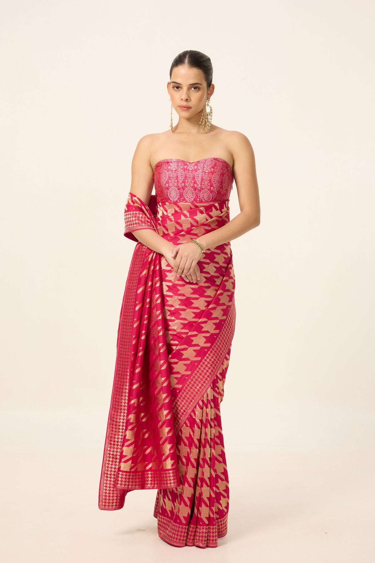 Deep Pink Gerum Saree