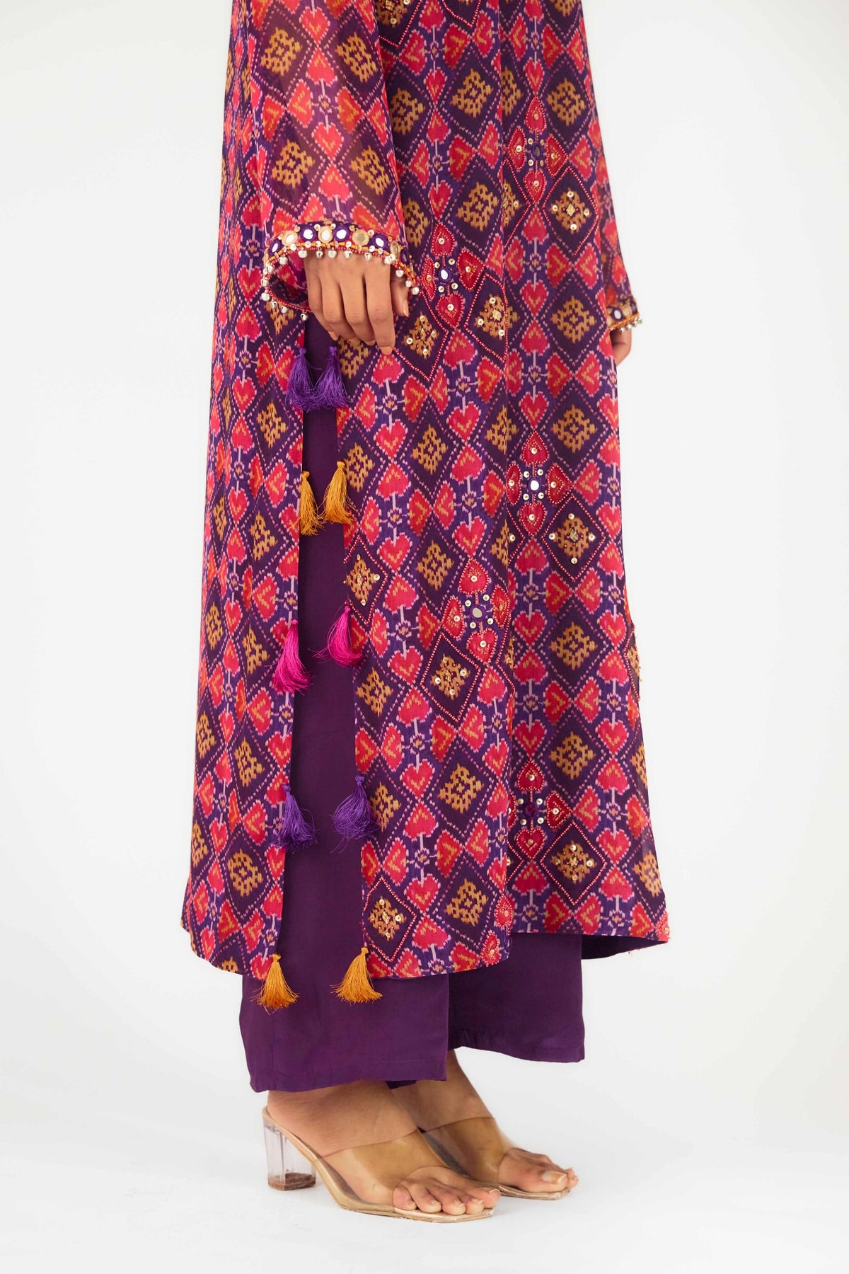 Purple Printed Suit Set