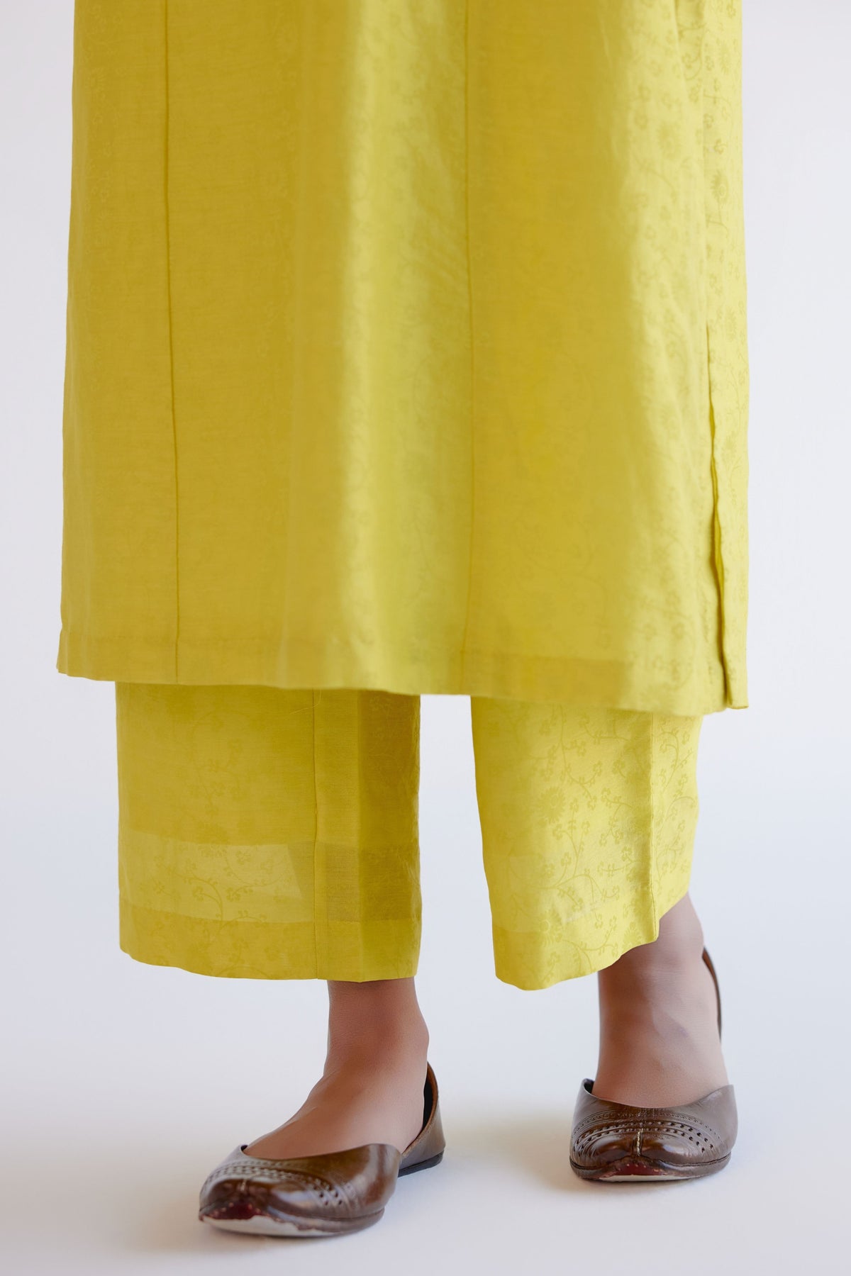 Lemon Yellow Kalidar Kurta Set