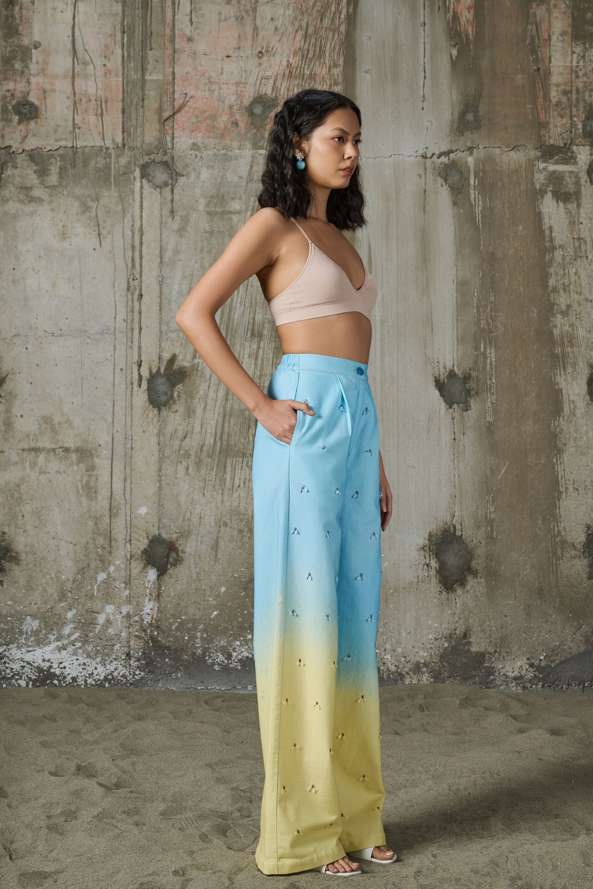 Soft Horizon Embroidered Trousers