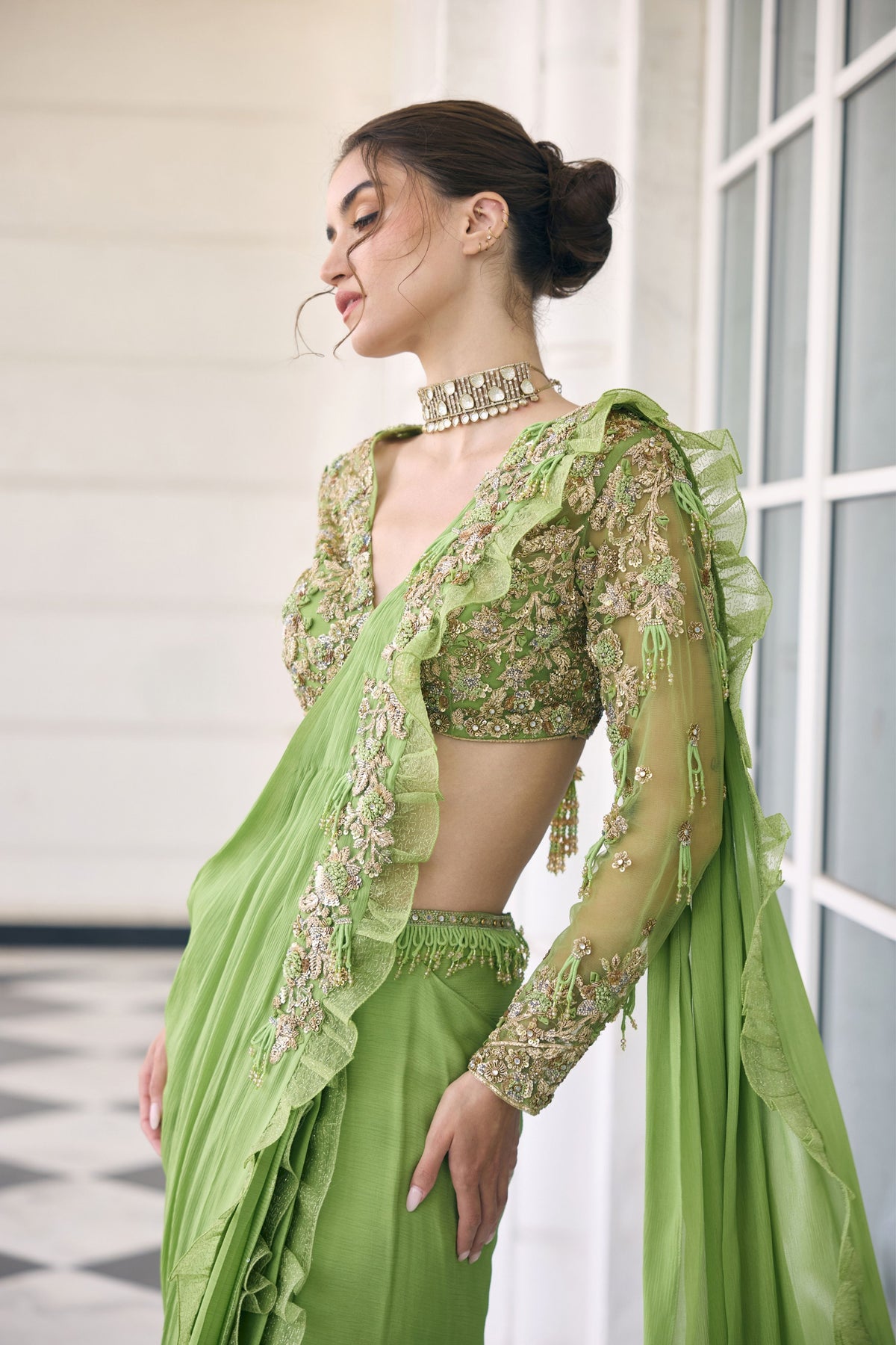Lutus Draped Saree Set