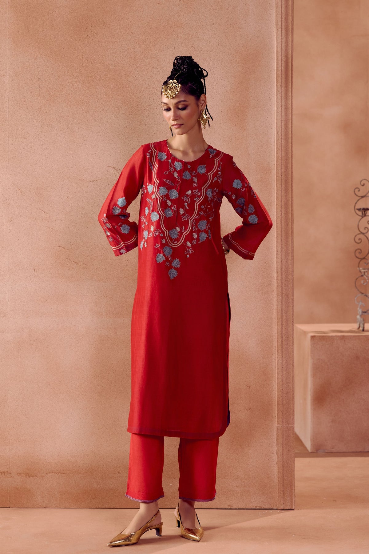 Red Kurta Set