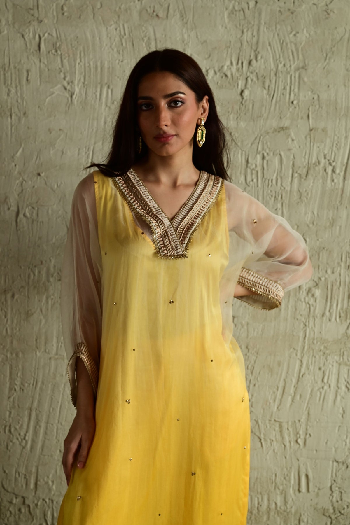 Sunshine Yellow Waahida Kaftan Set