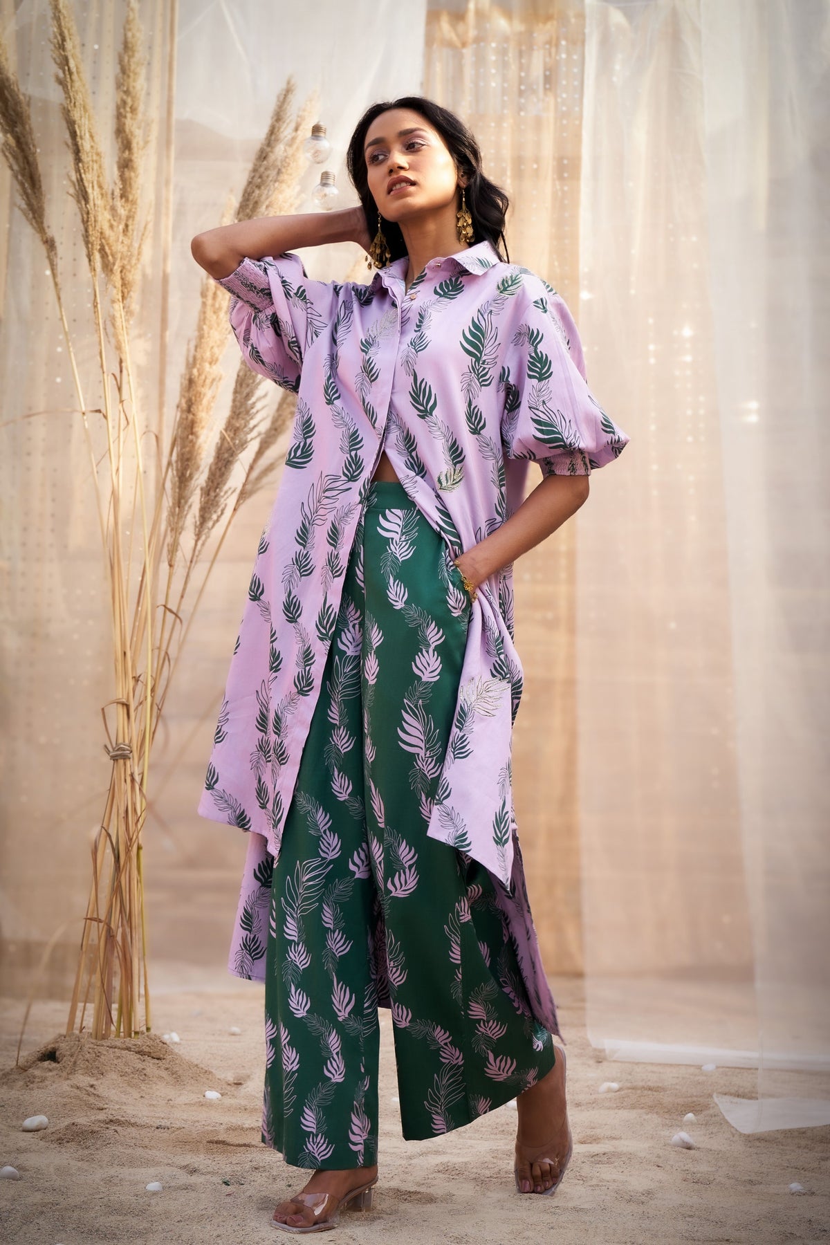 Reveria Leaf  Printed Kurta Set