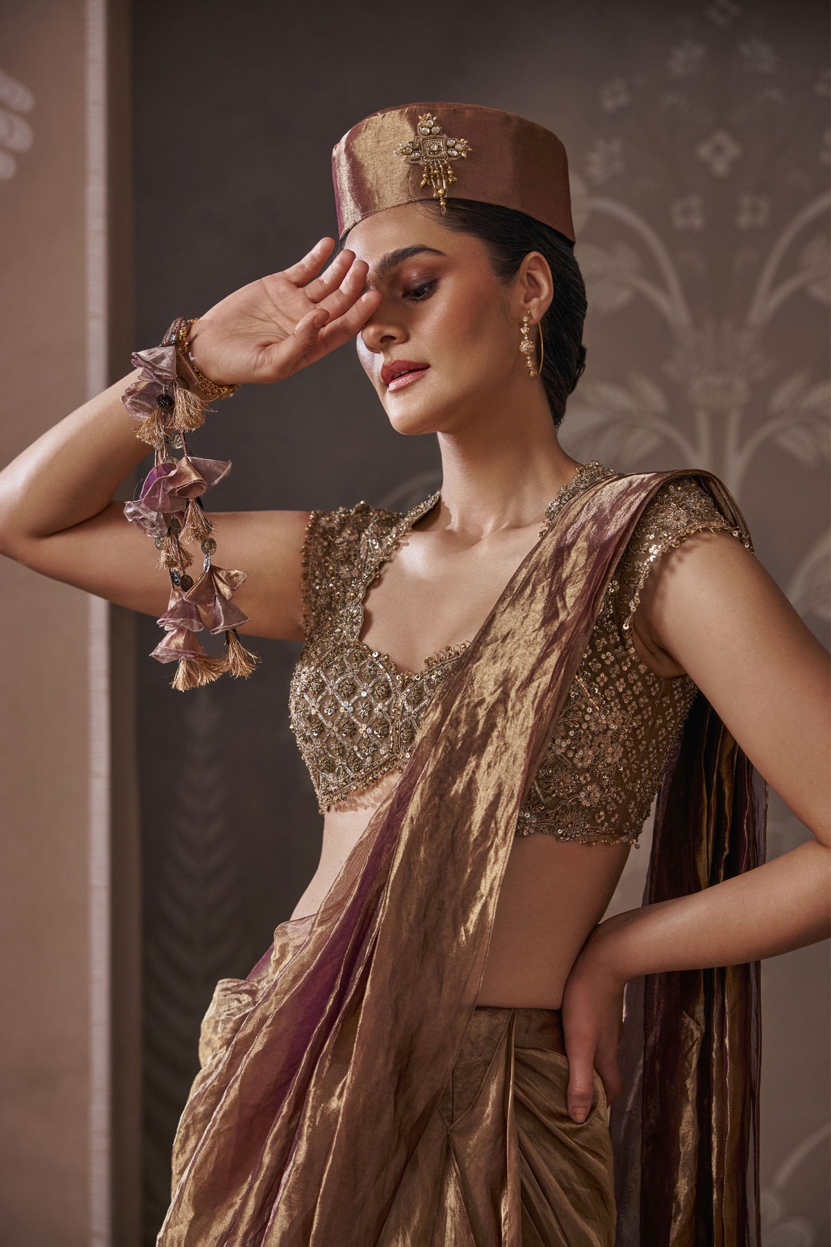 Antique Drape Saree Set