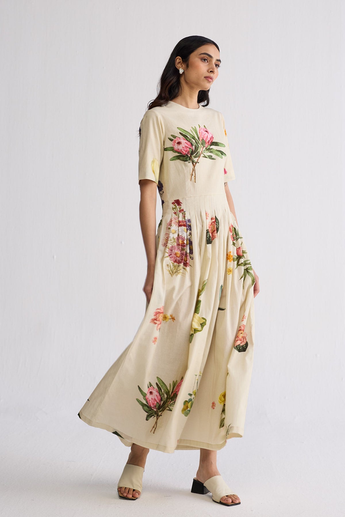Primavera Half Pleated Dress