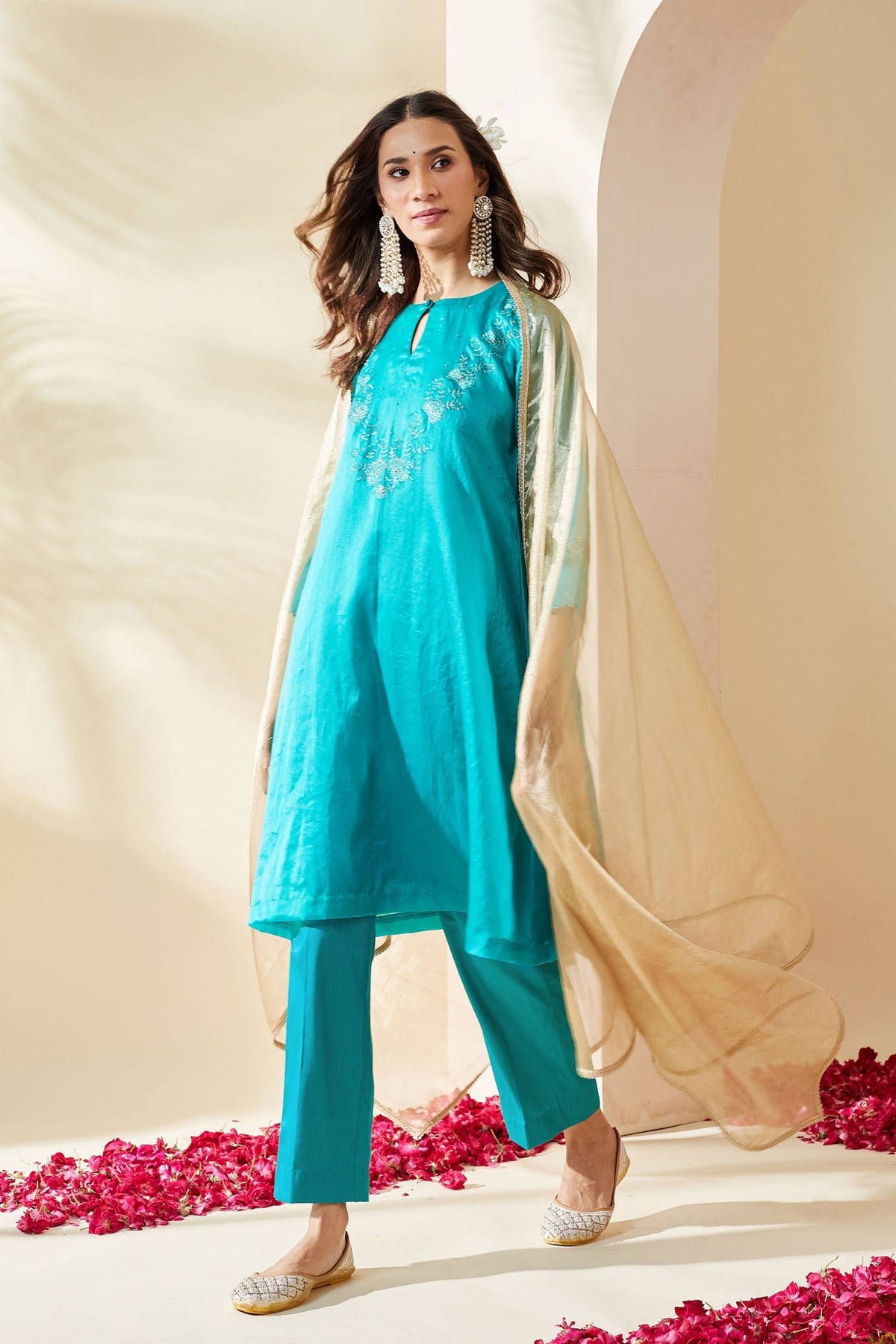Turquoise Ruksaar Kurta Set
