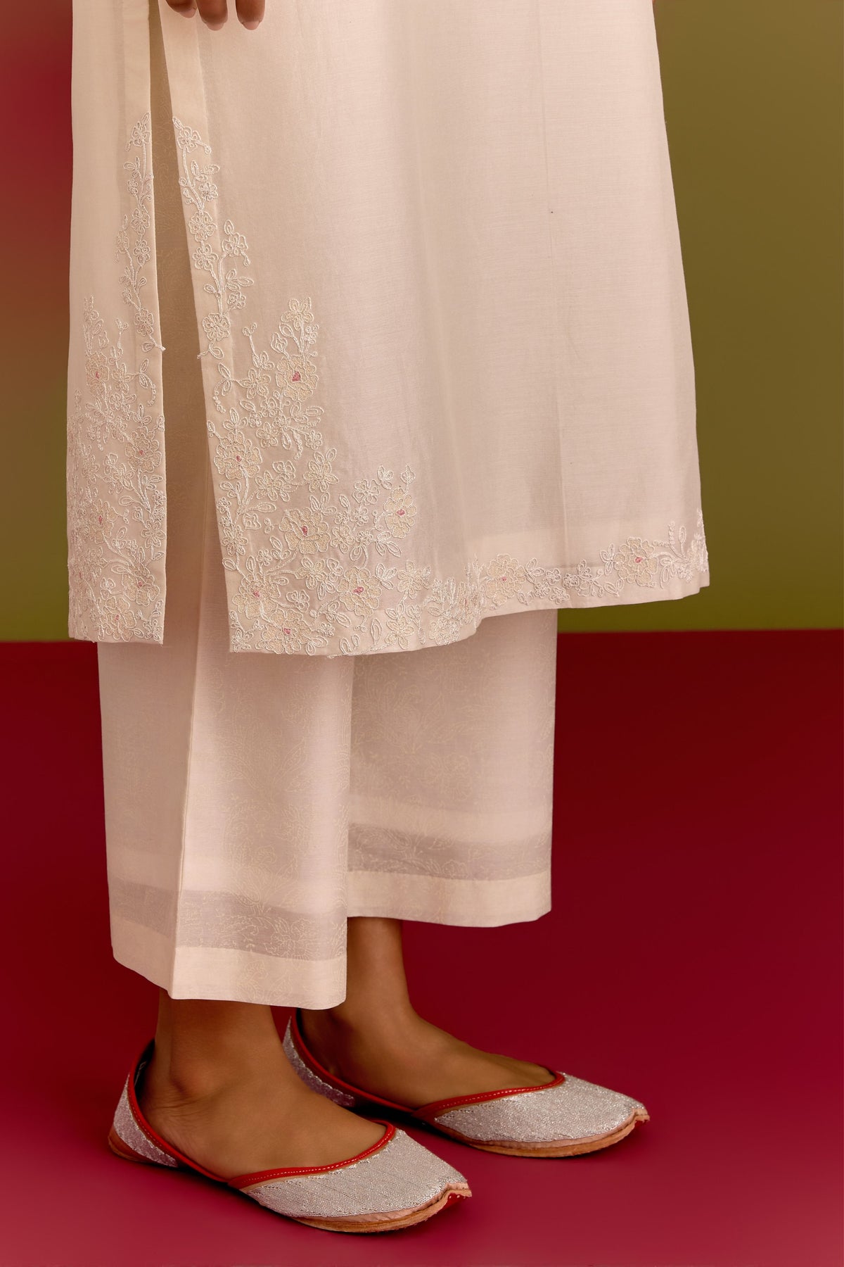Ivory Pink Kurta Set