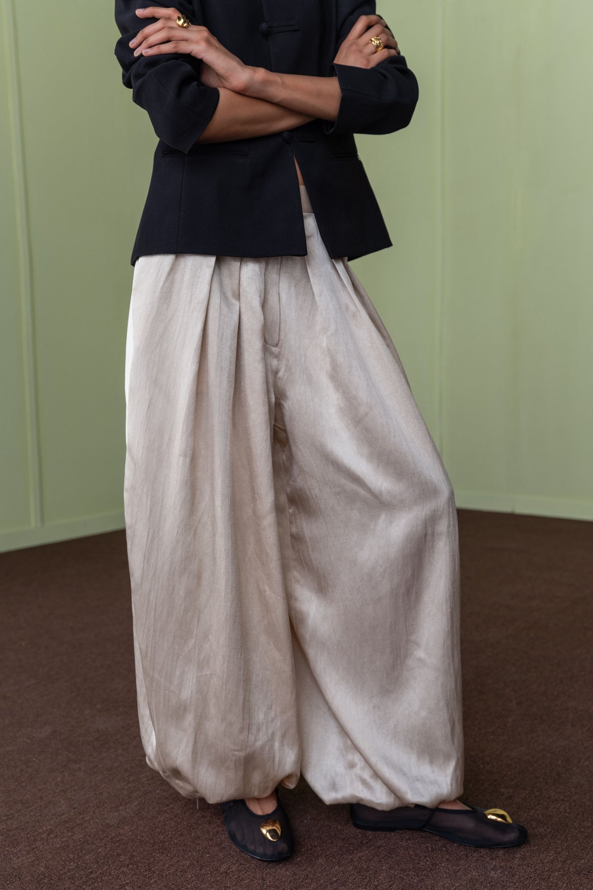 Pearled Ivory Baloon Pants