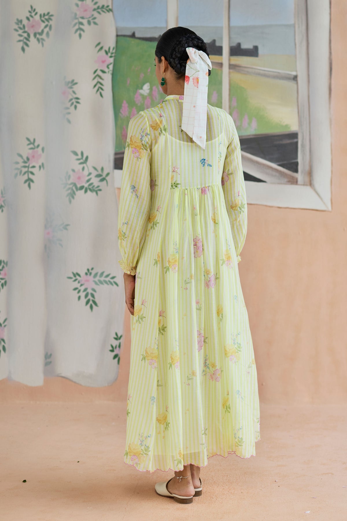 Serene Flora Maxi Dress Chanderi