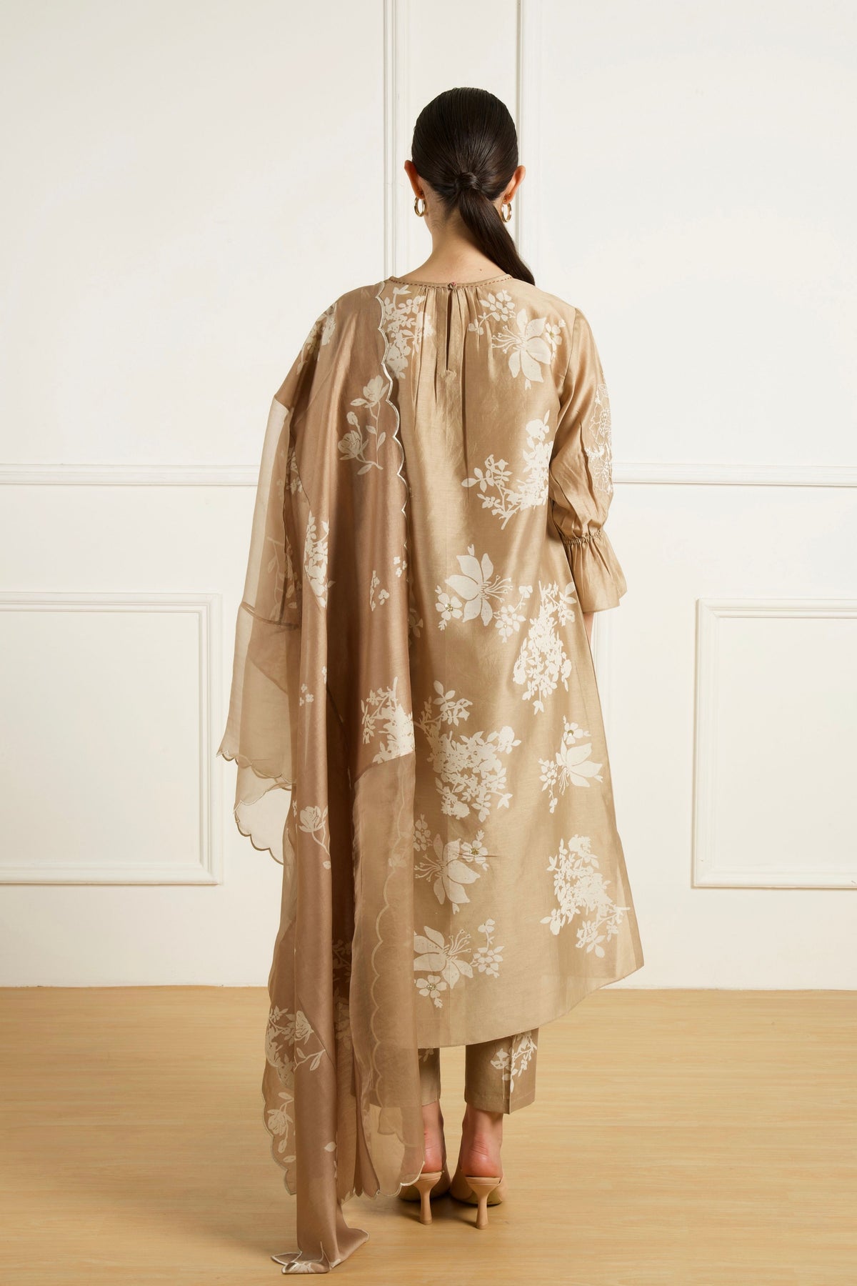 Beige Print Kurta Set