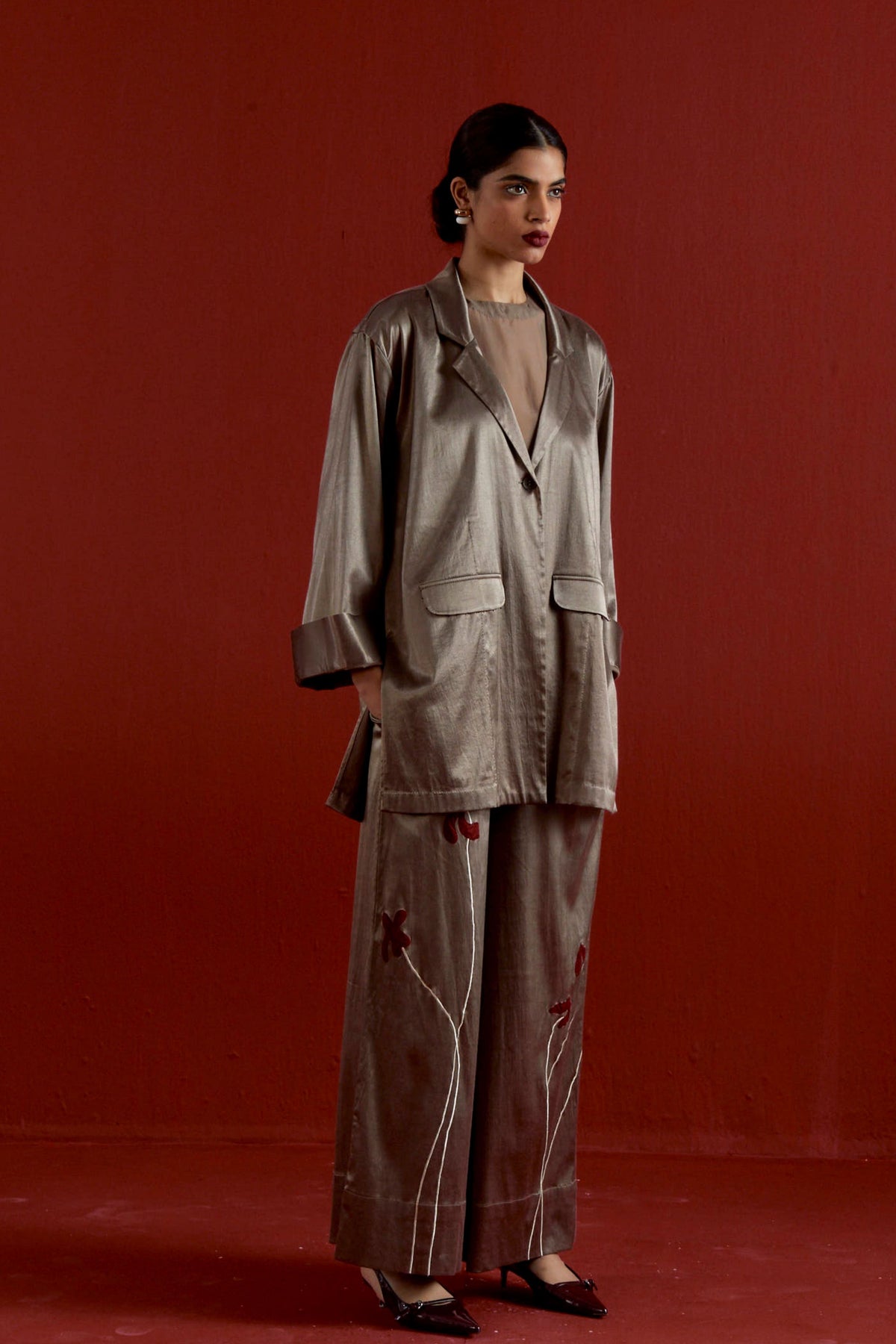 Wide Sleeve Jacket Set