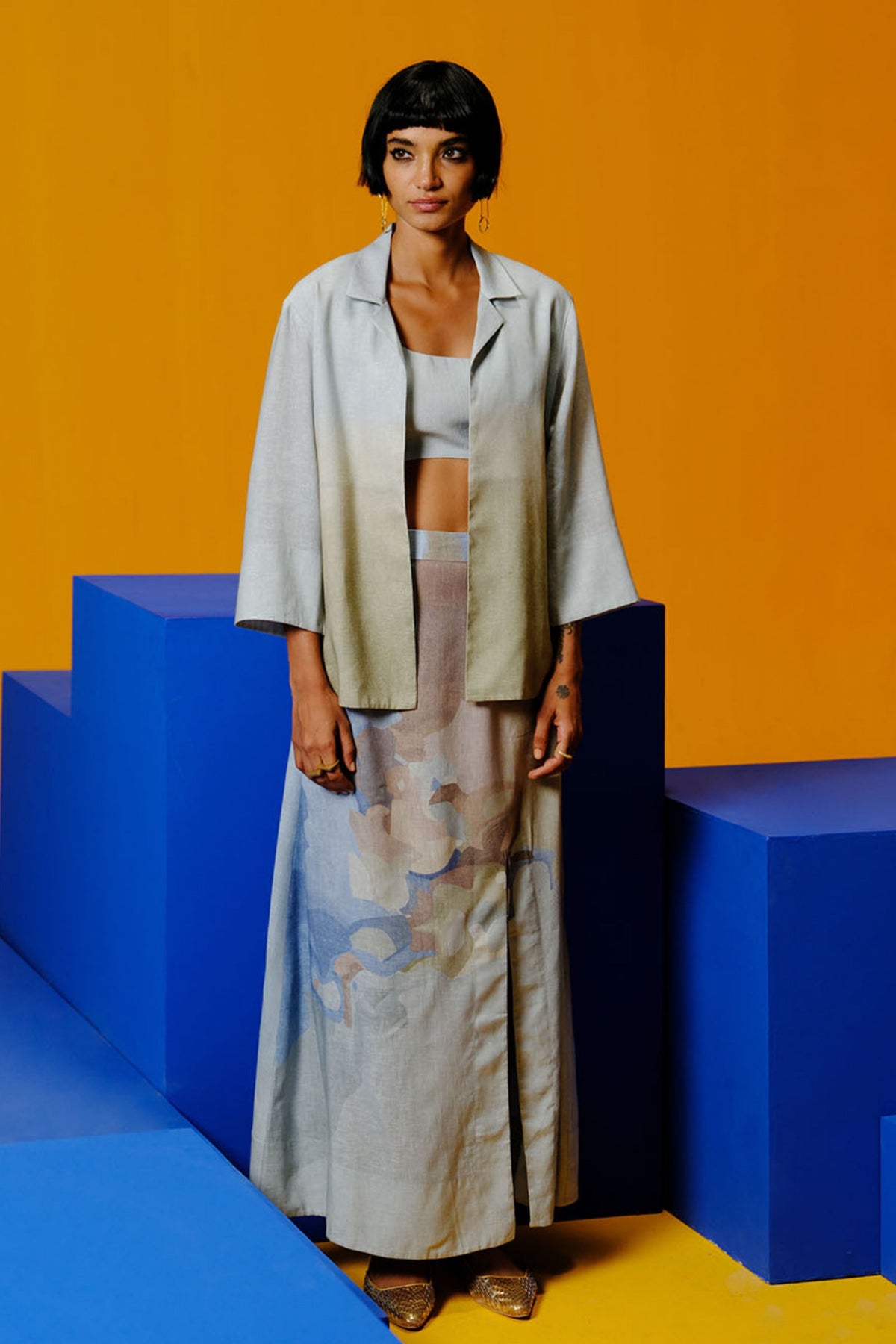 Diffuse Blue and Green Skirt