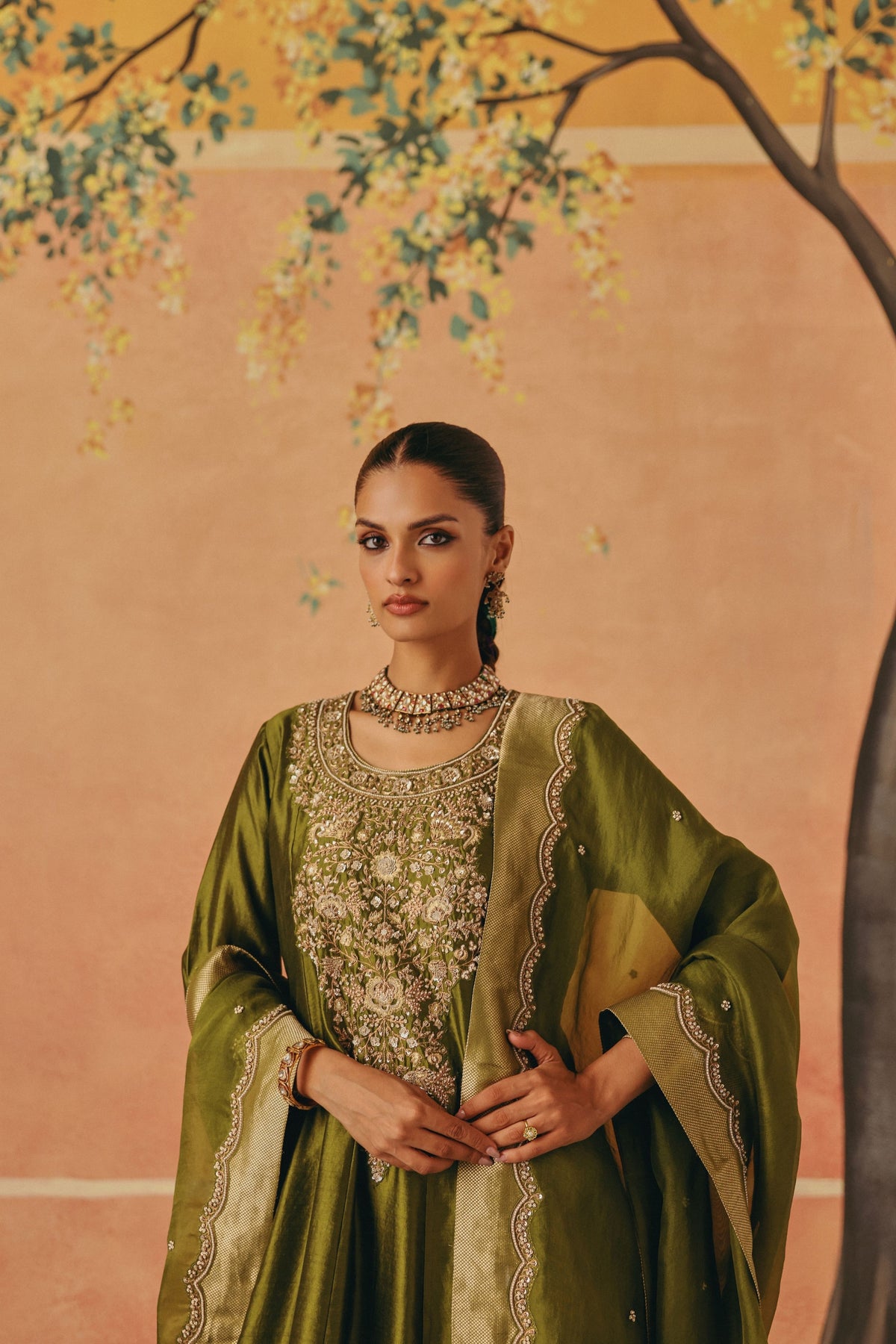 Bagh Mehndi Anarkali Set