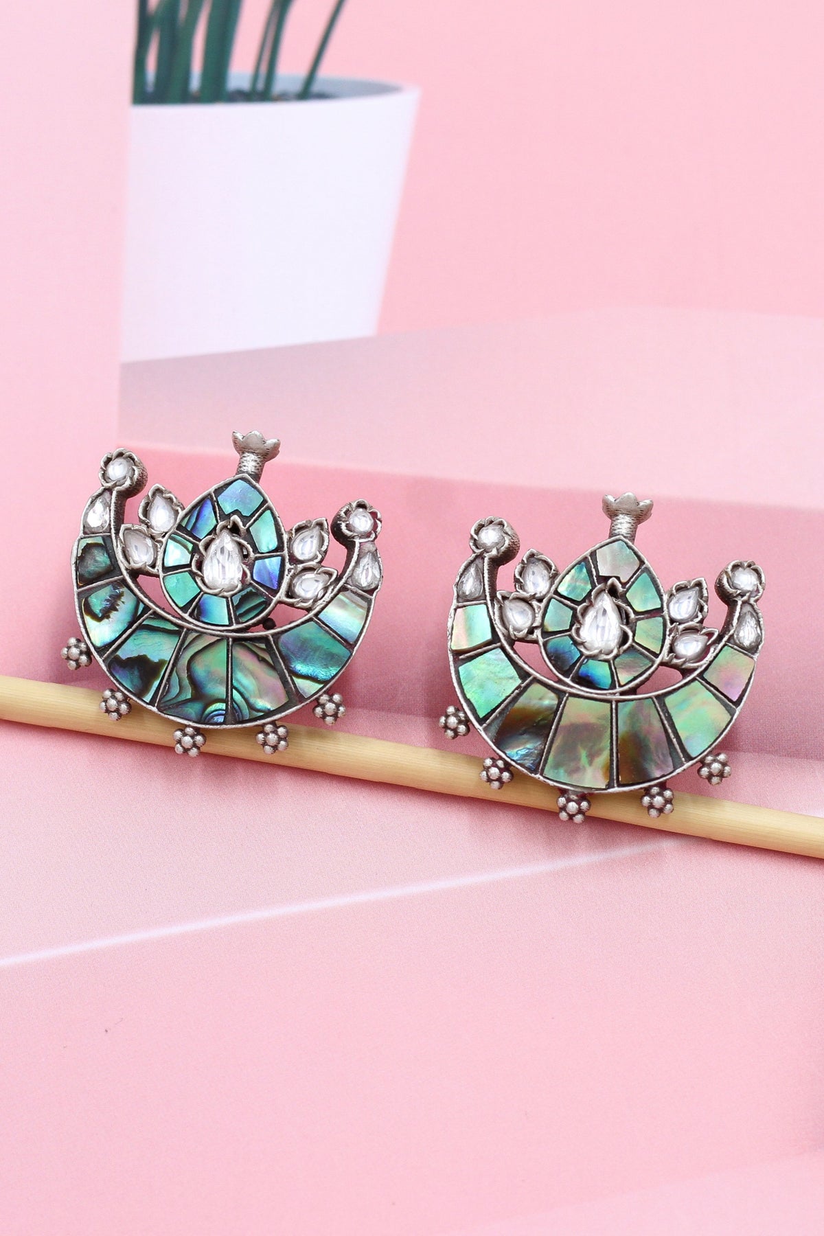 Boho Silver Handcrafted Earrings