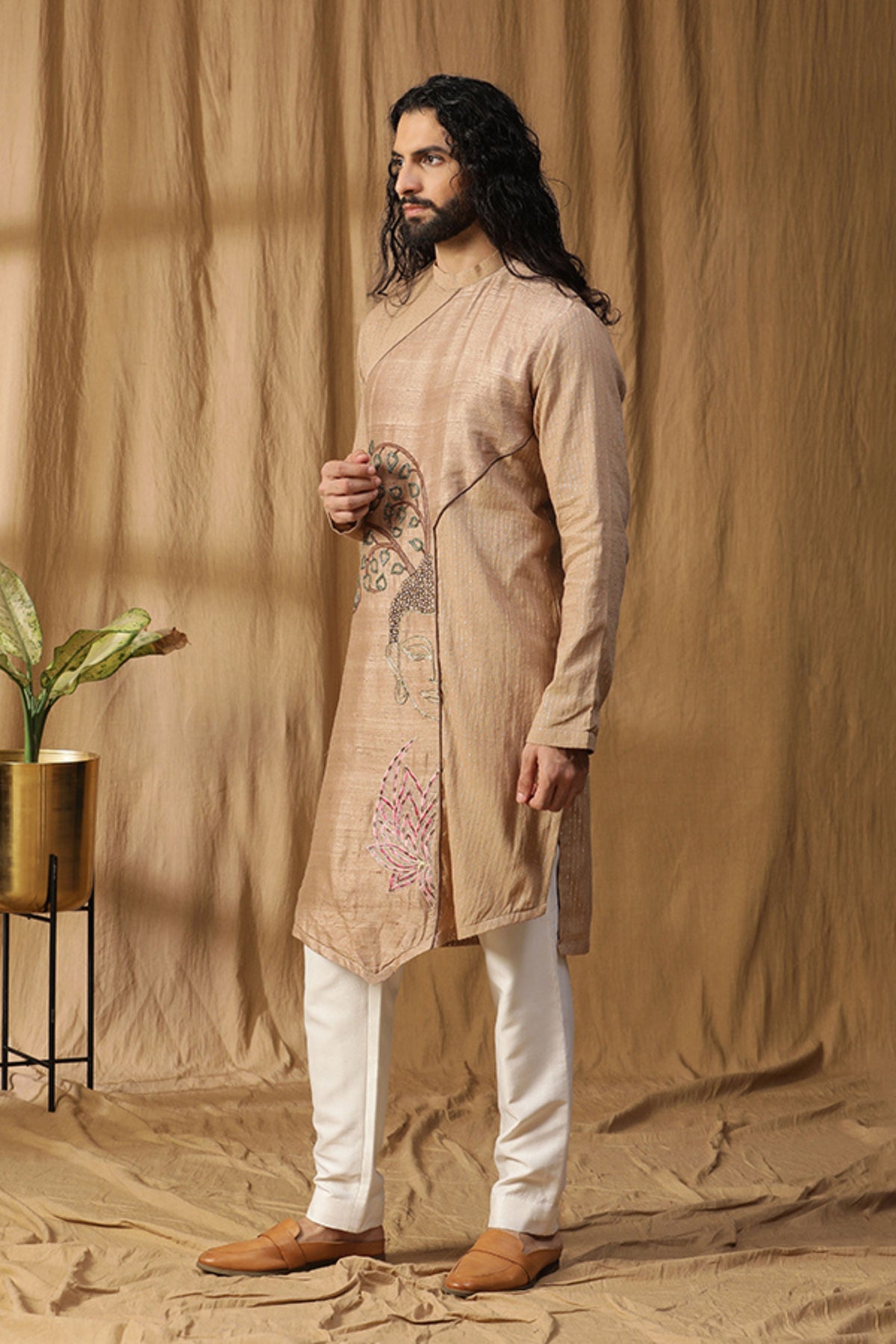 Buddha Embroidered Kurta Set