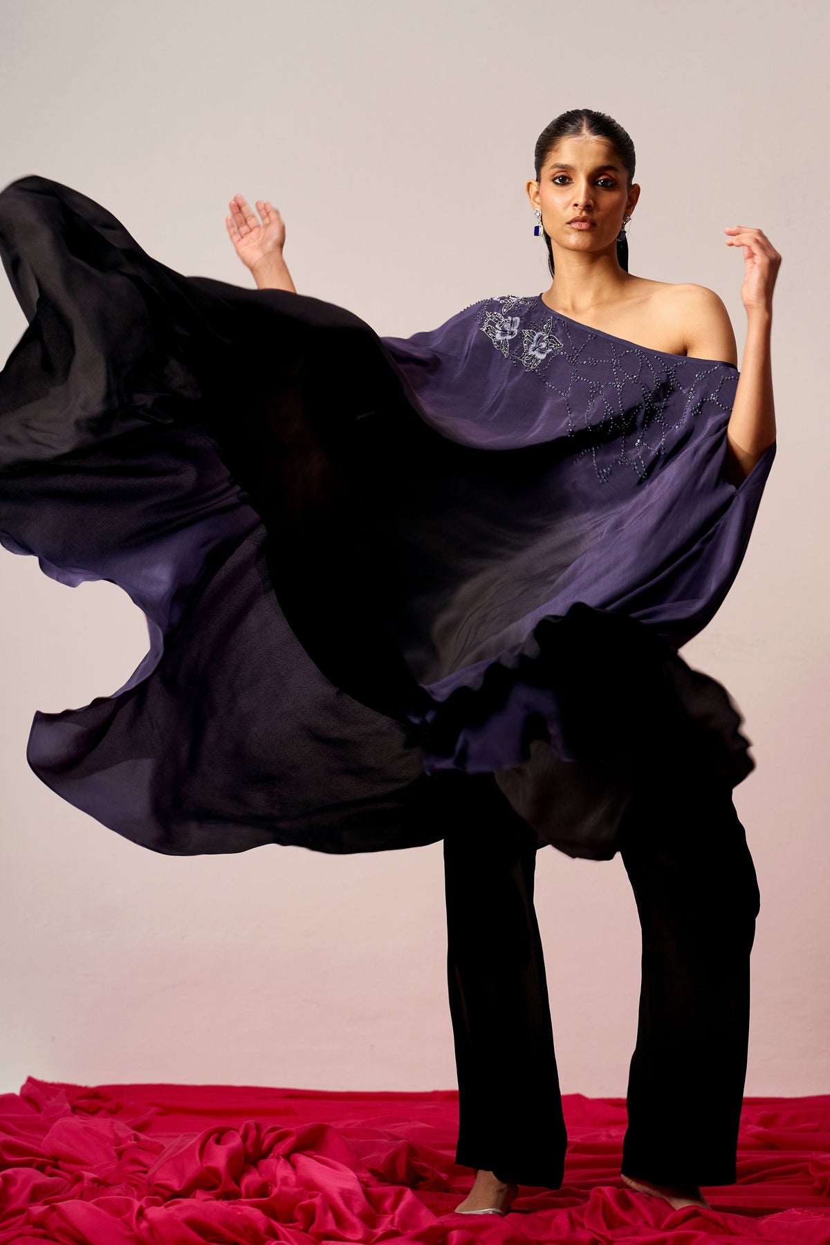 One Shoulder Kaftan Set