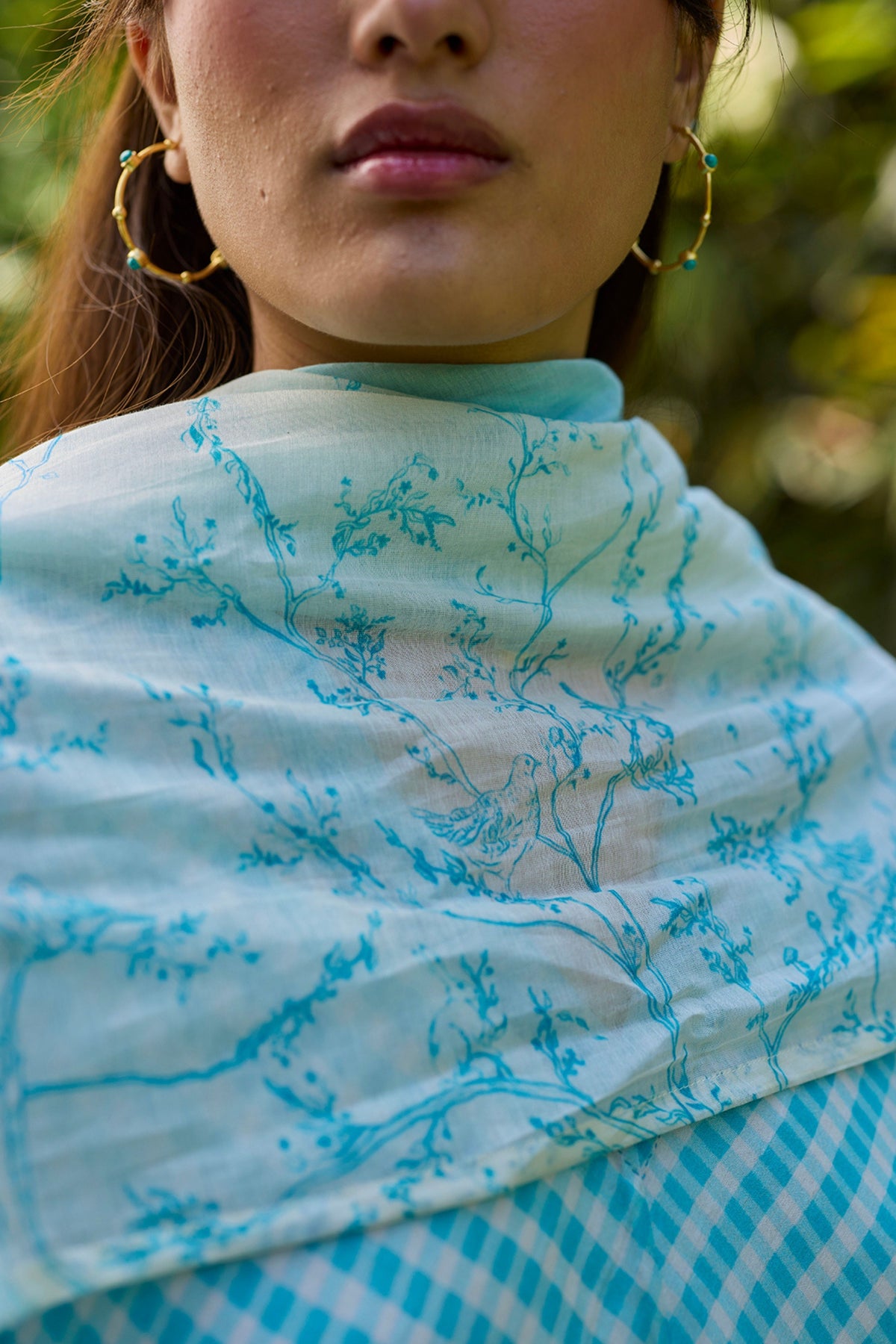 Once-upon-a-garden Blue Dupatta