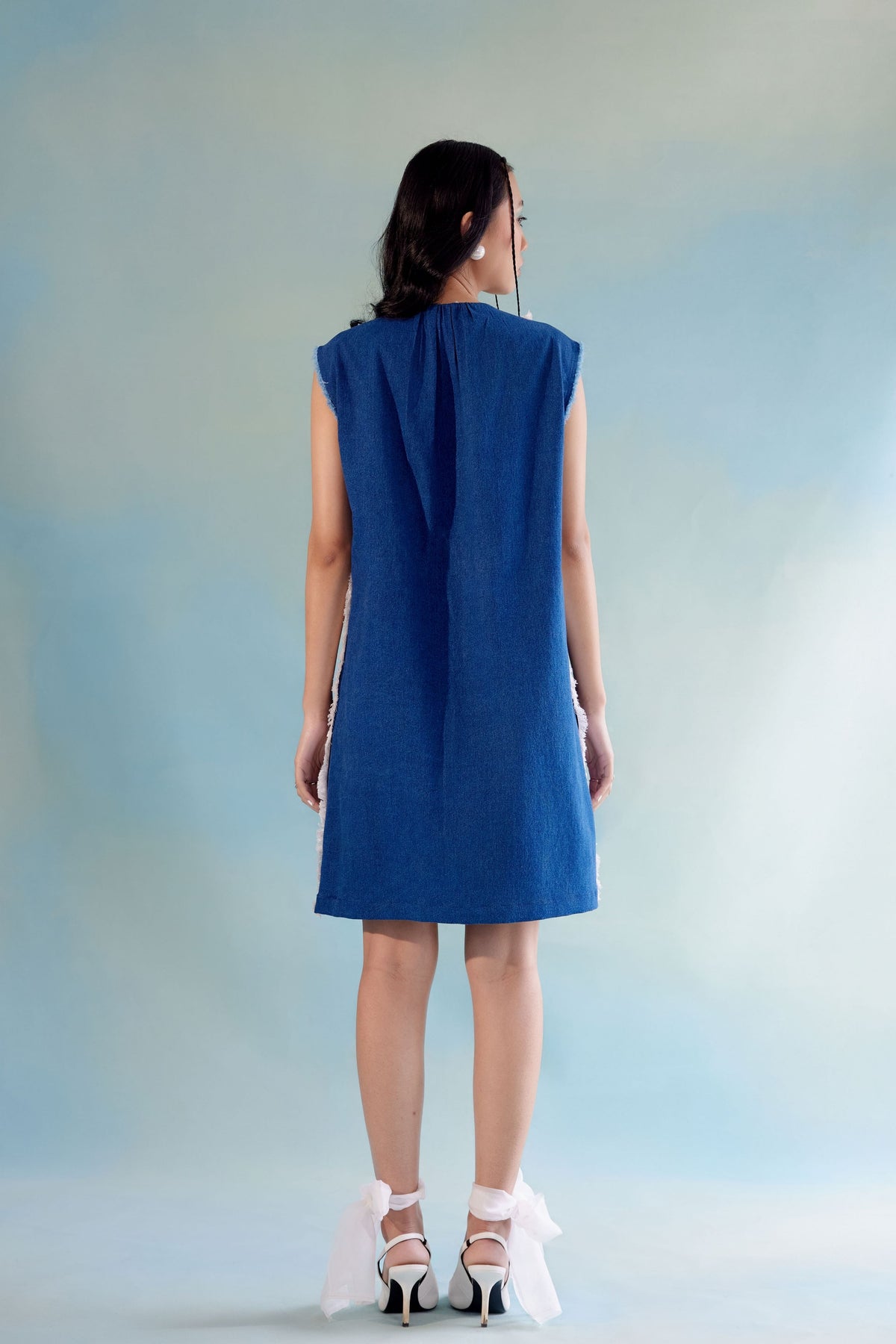 Symmetrical Lace Dark Blue Dress