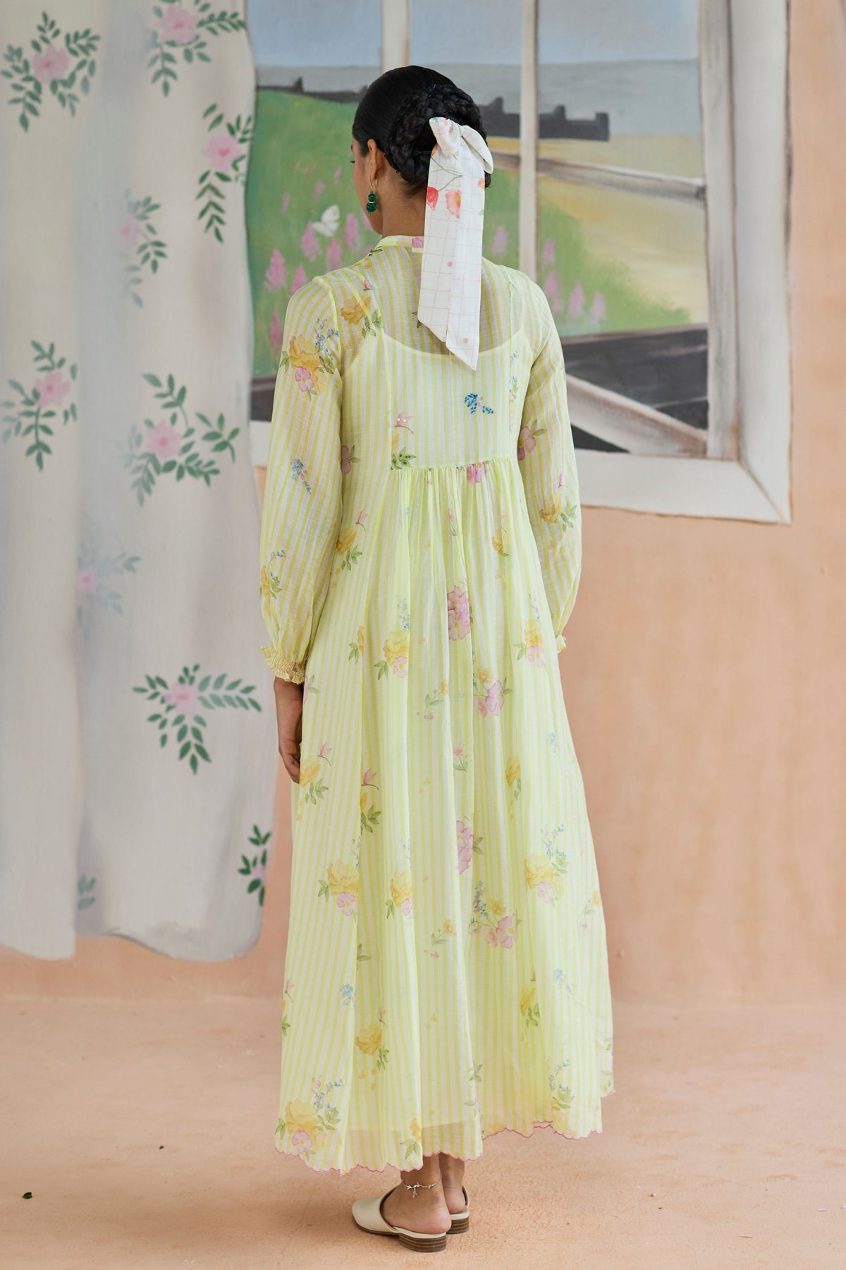 Serene Flora Maxi Dress Chanderi