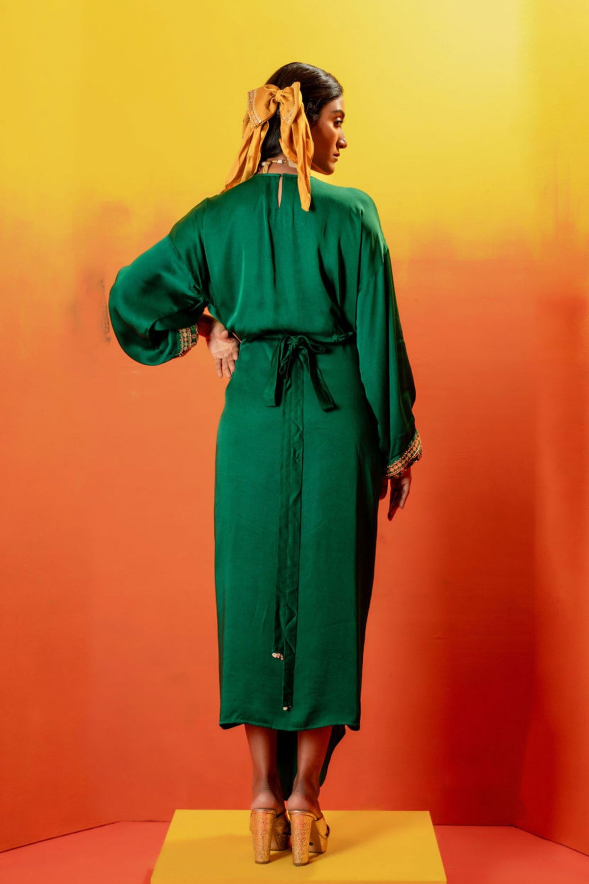 Vani Green Tie Up Dress