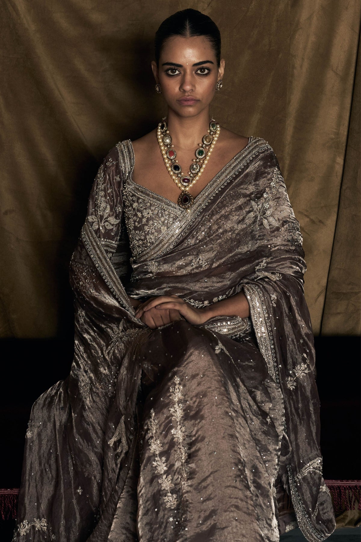 Masai Landscape Tissue Saree Set