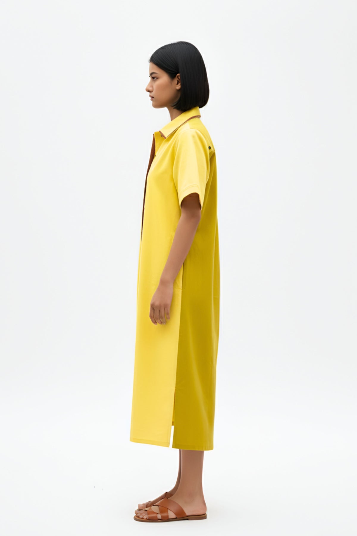Mango Yellow Tuscan Shirt Dress