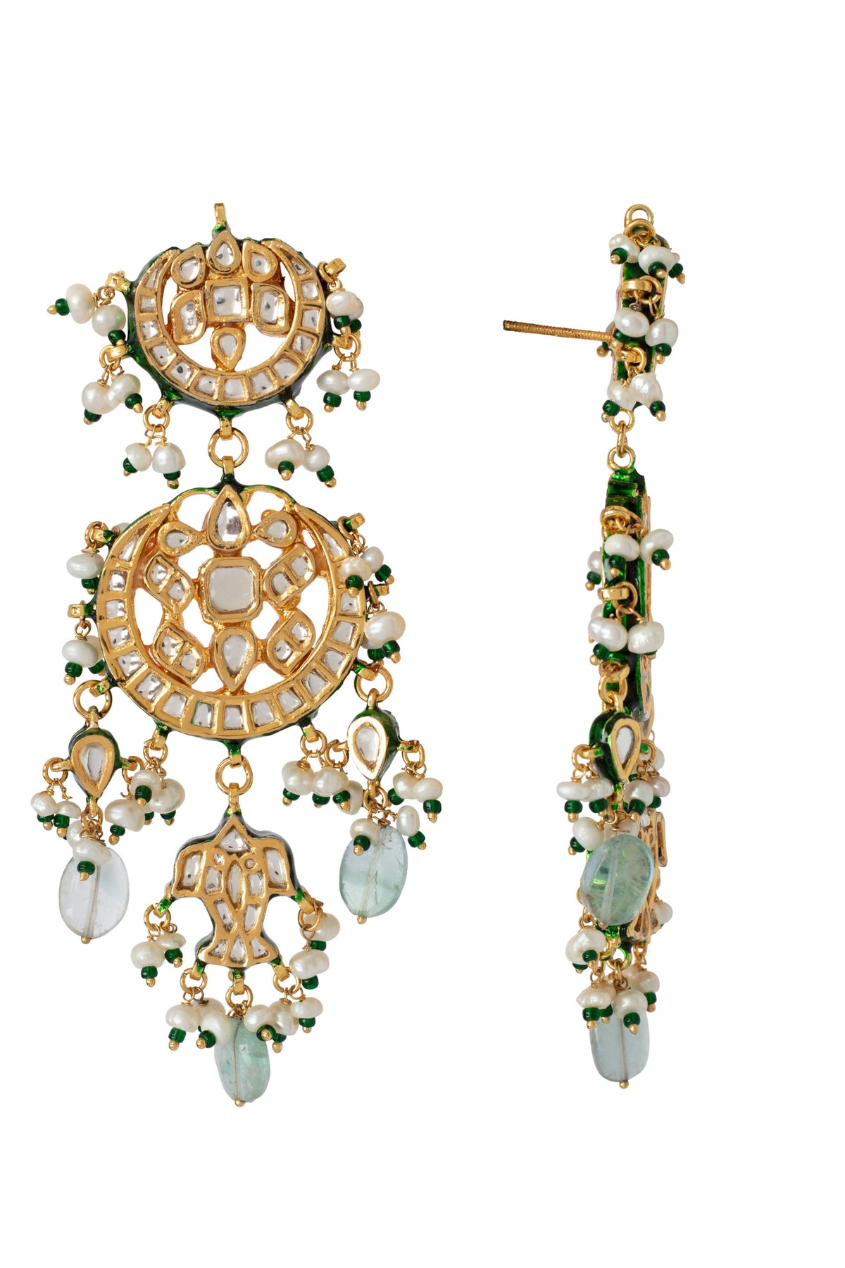 Inaayat Gold Plated Green Earrings